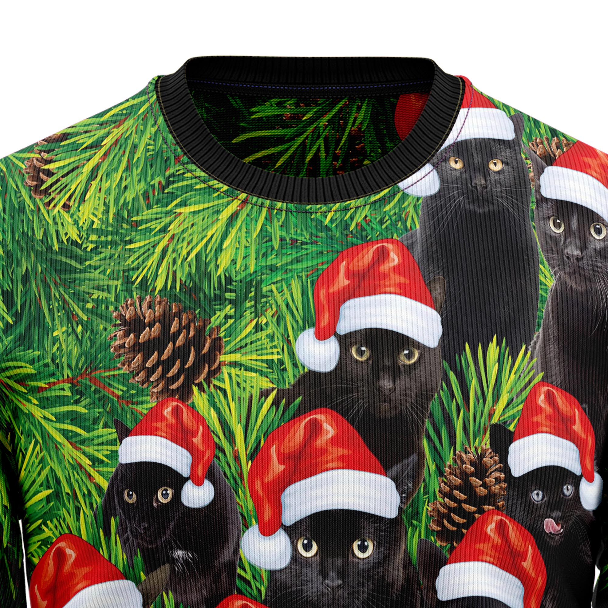 Black Cat Christmas Tree TG5116 Ugly Christmas Sweater- Best Christmas Gifts 2023