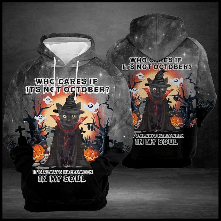 Black Cat Haloween 3D Hoodie