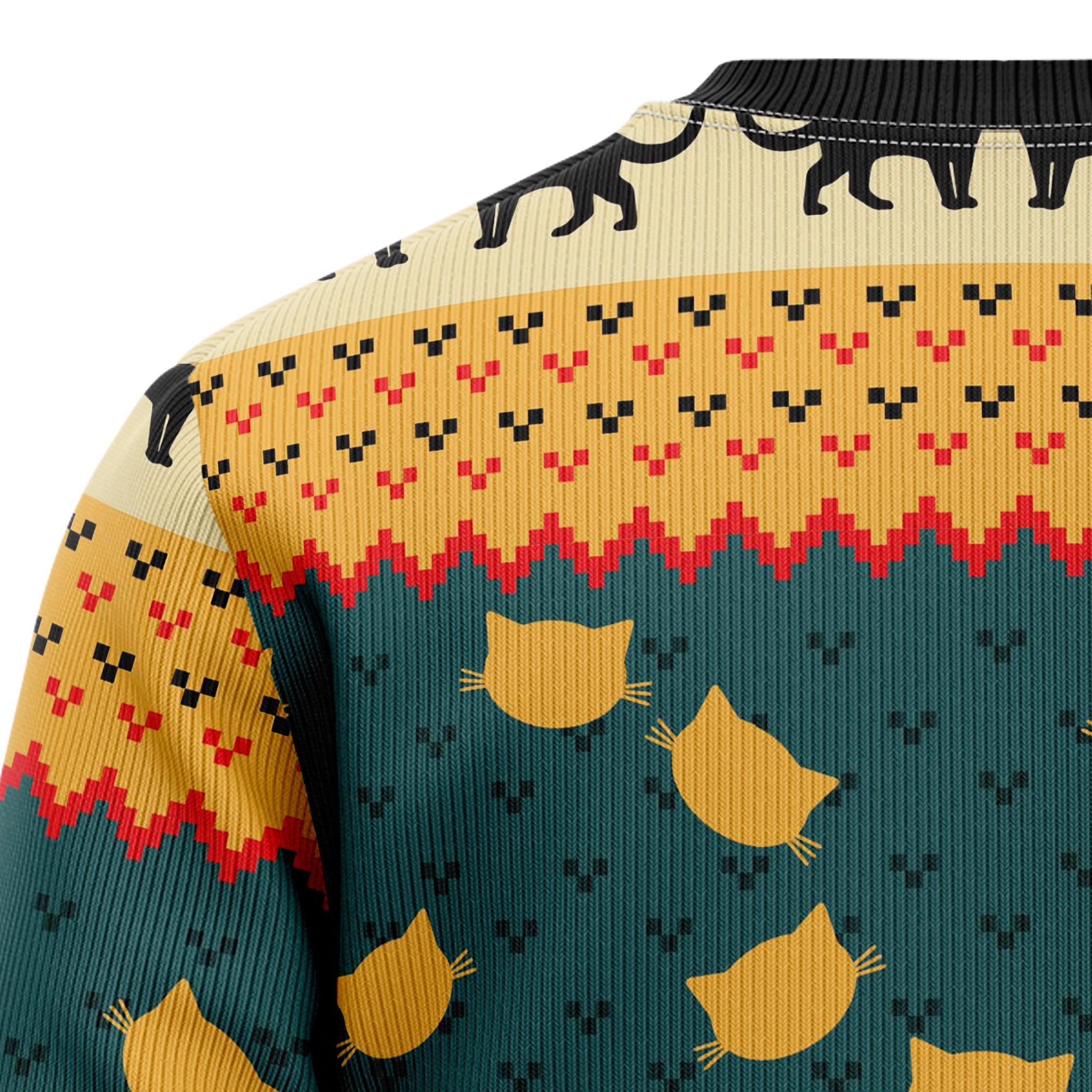 Black Cat HT081208 Ugly Christmas Sweater- Best Christmas Gifts 2023 Black Cat HT081208 Ugly Christmas Sweater- Best Christmas Gifts 2023