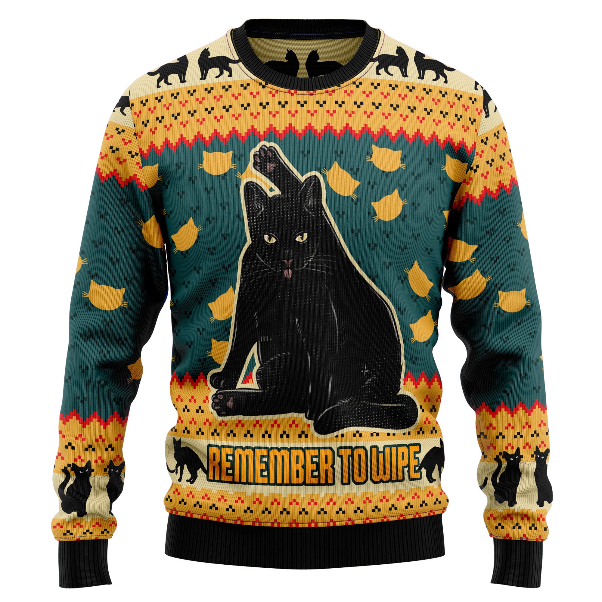 Black Cat HT081208 Ugly Christmas Sweater- Best Christmas Gifts 2023