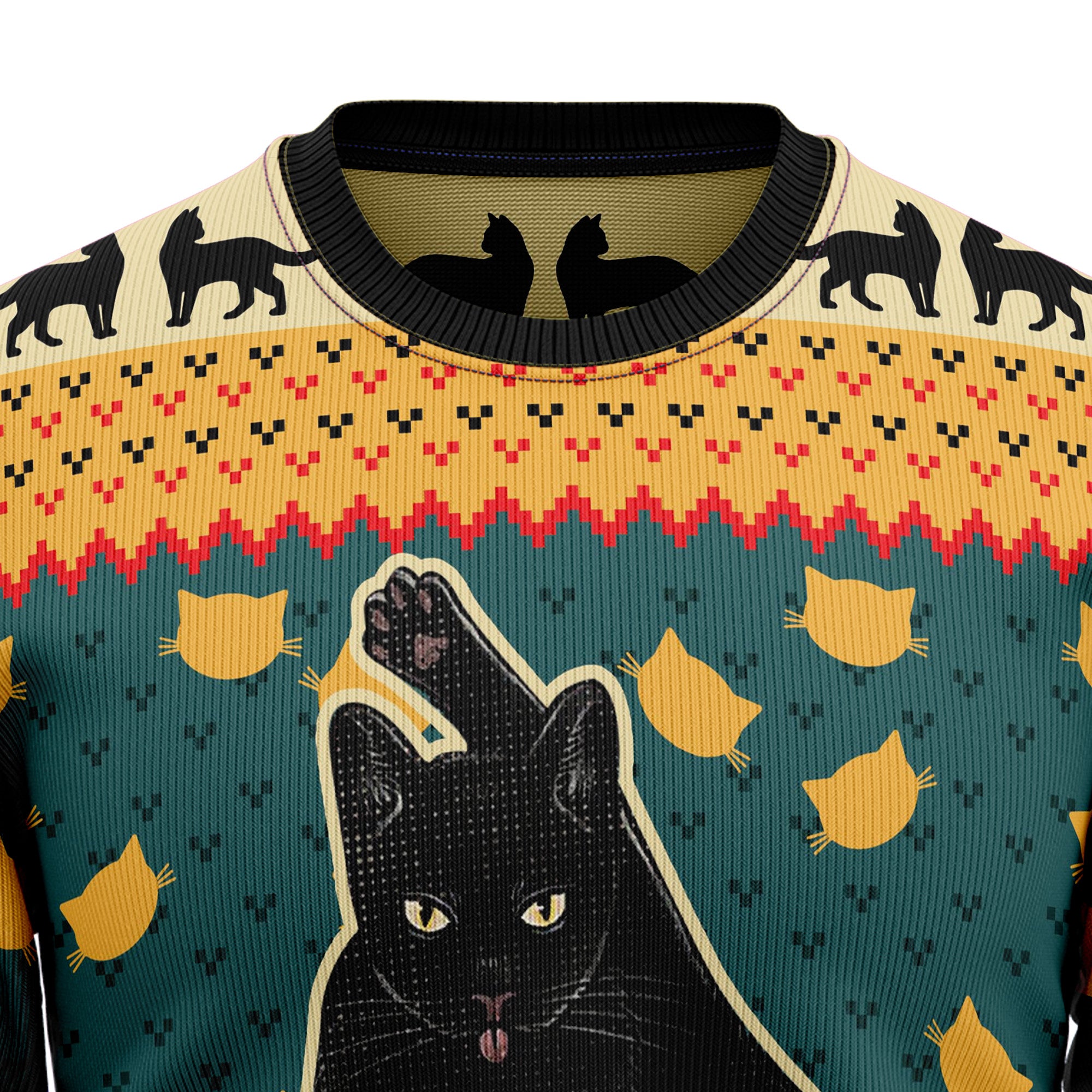 Black Cat HT081208 Ugly Christmas Sweater- Best Christmas Gifts 2023