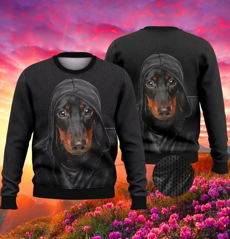 Black Dachshund Ugly Christmas Sweater- Best Christmas Gifts 2023