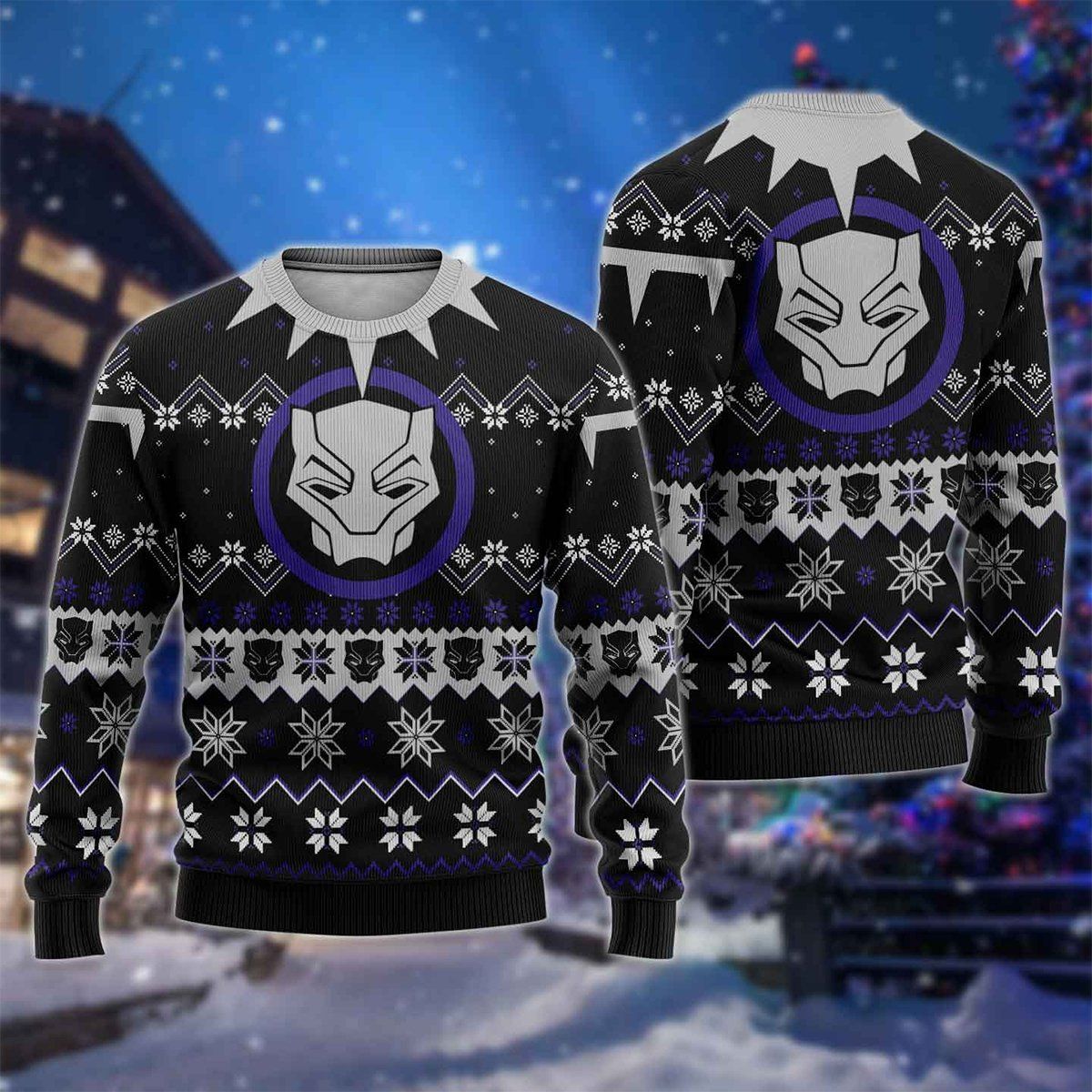 Black Panther Marvel Ugly Sweater, Black Panther Marvel Christmas Gift, Black Panther Marvel Shirt- Best Christmas Gifts 2023
