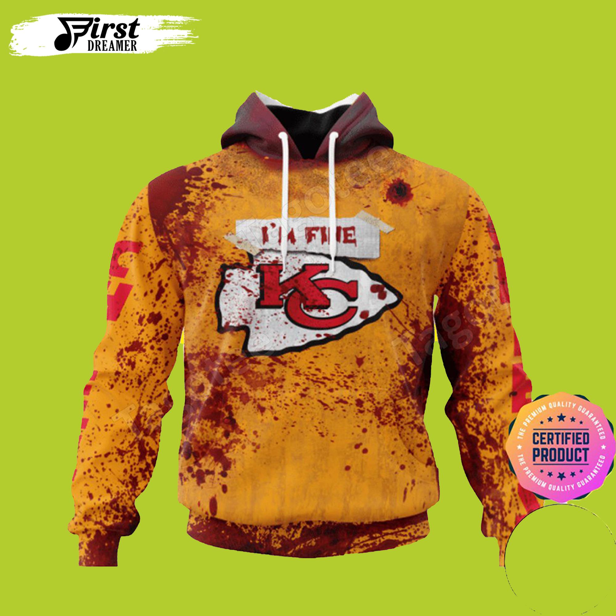 Blood Jersey Kansas City Chiefs Hoodie 3D 2022