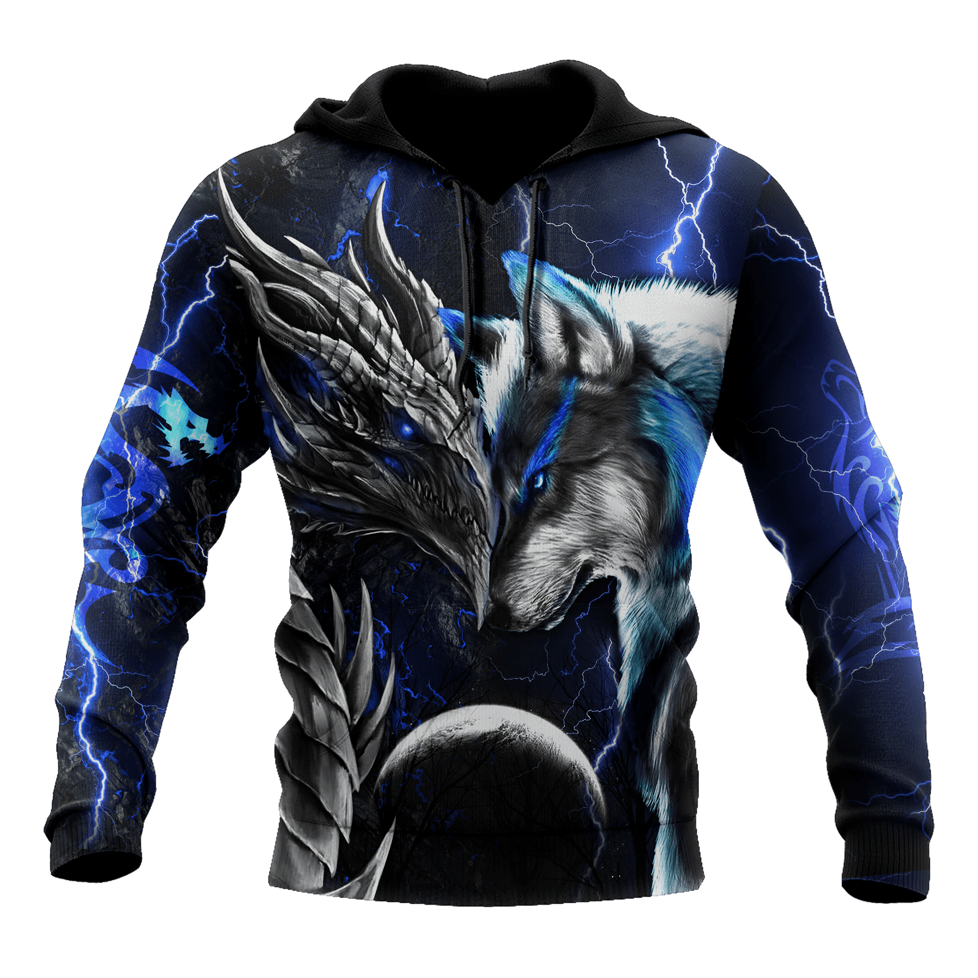 Blue dragon and wolf Unique Design