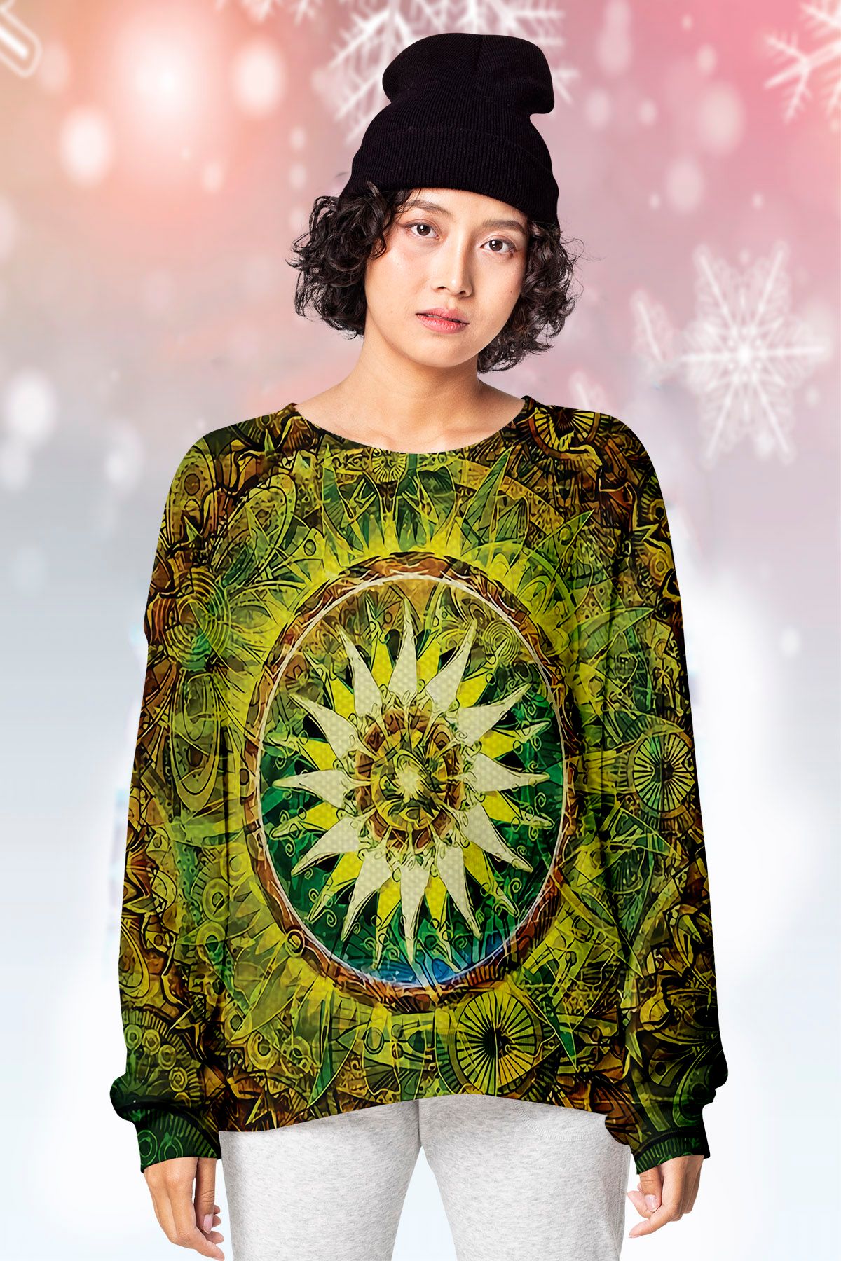 Bohemian Green Pattern LTTJ Ugly Christmas Sweater- Best Christmas Gifts 2023