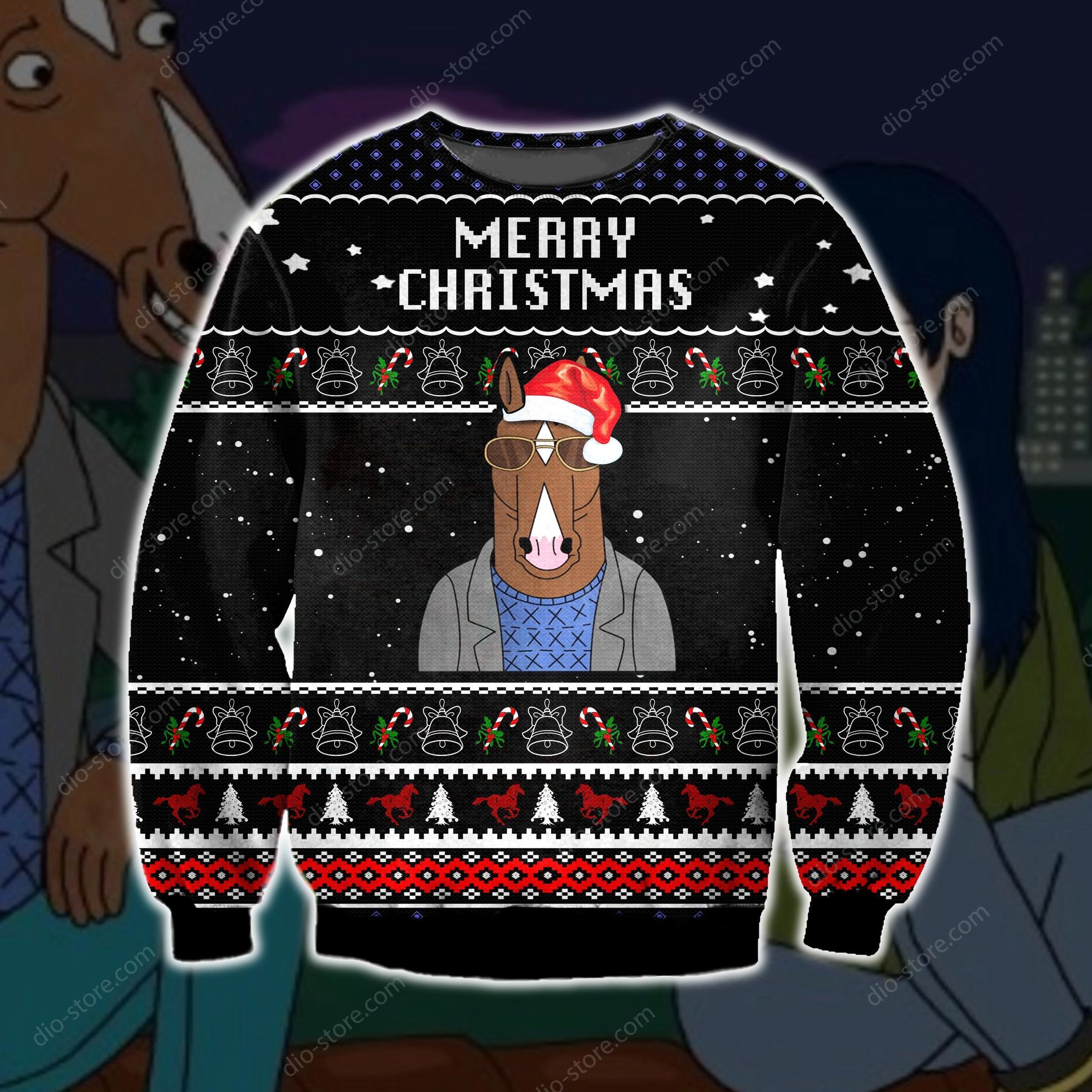 Bojack Horseman Knitting Pattern Print Ugly Christmas Sweater – Best Christmas Gifts 2023