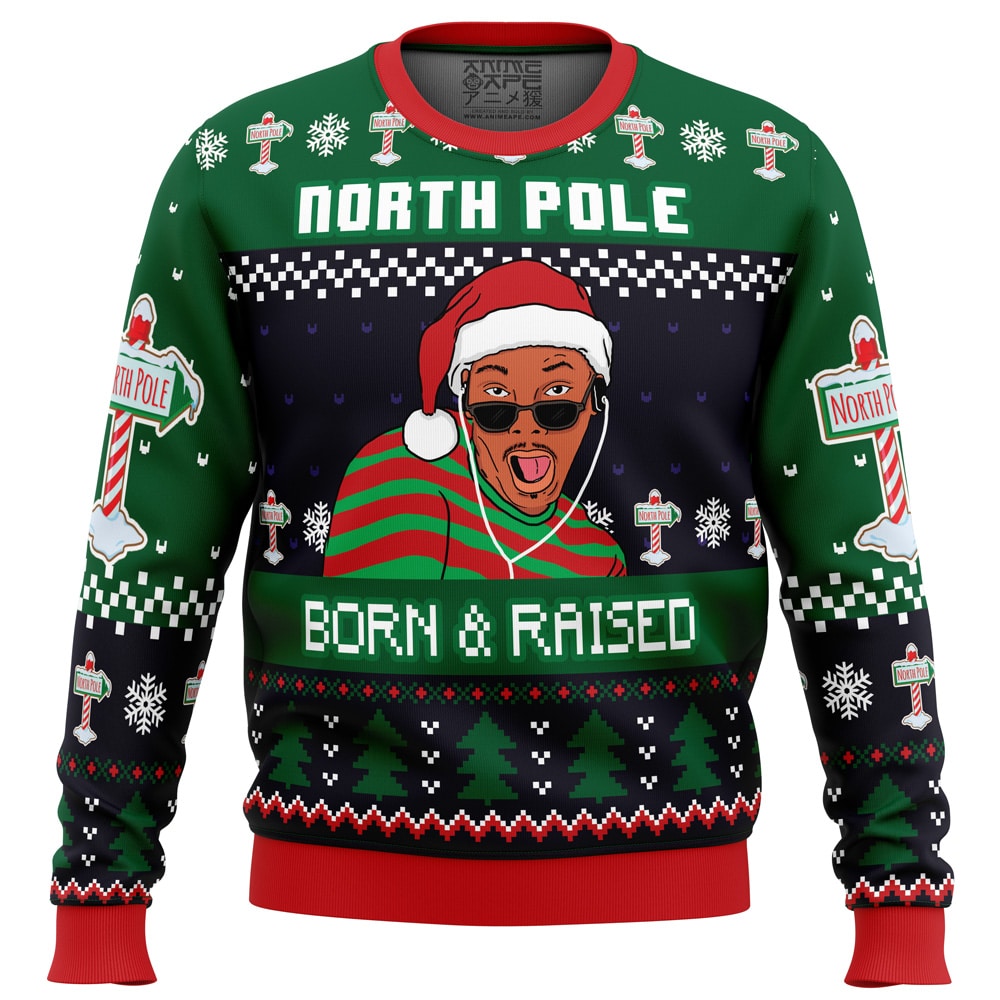 Born and Raised Fresh Prince of Bel-Air Ugly Christmas Sweater- Best Christmas Gifts 2023