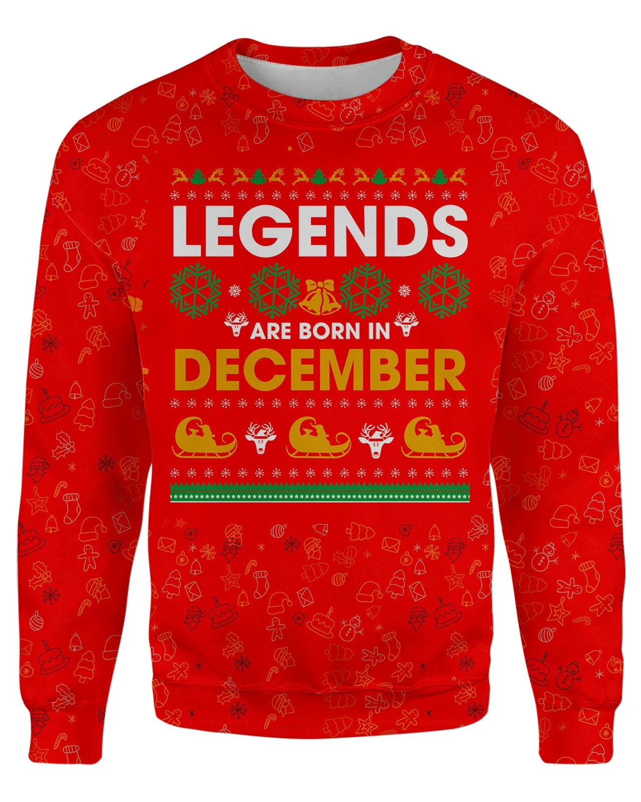 Born In December Red Christmas Ugly Christmas Sweater- Best Christmas Gifts 2023