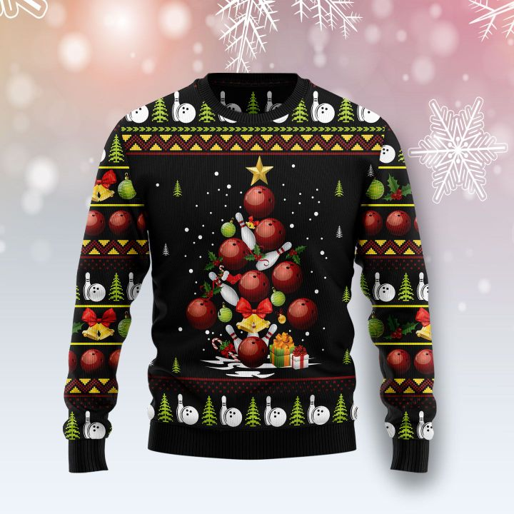 Bowling Christmas Tree Ugly Christmas Sweater – Best Christmas Gifts 2023