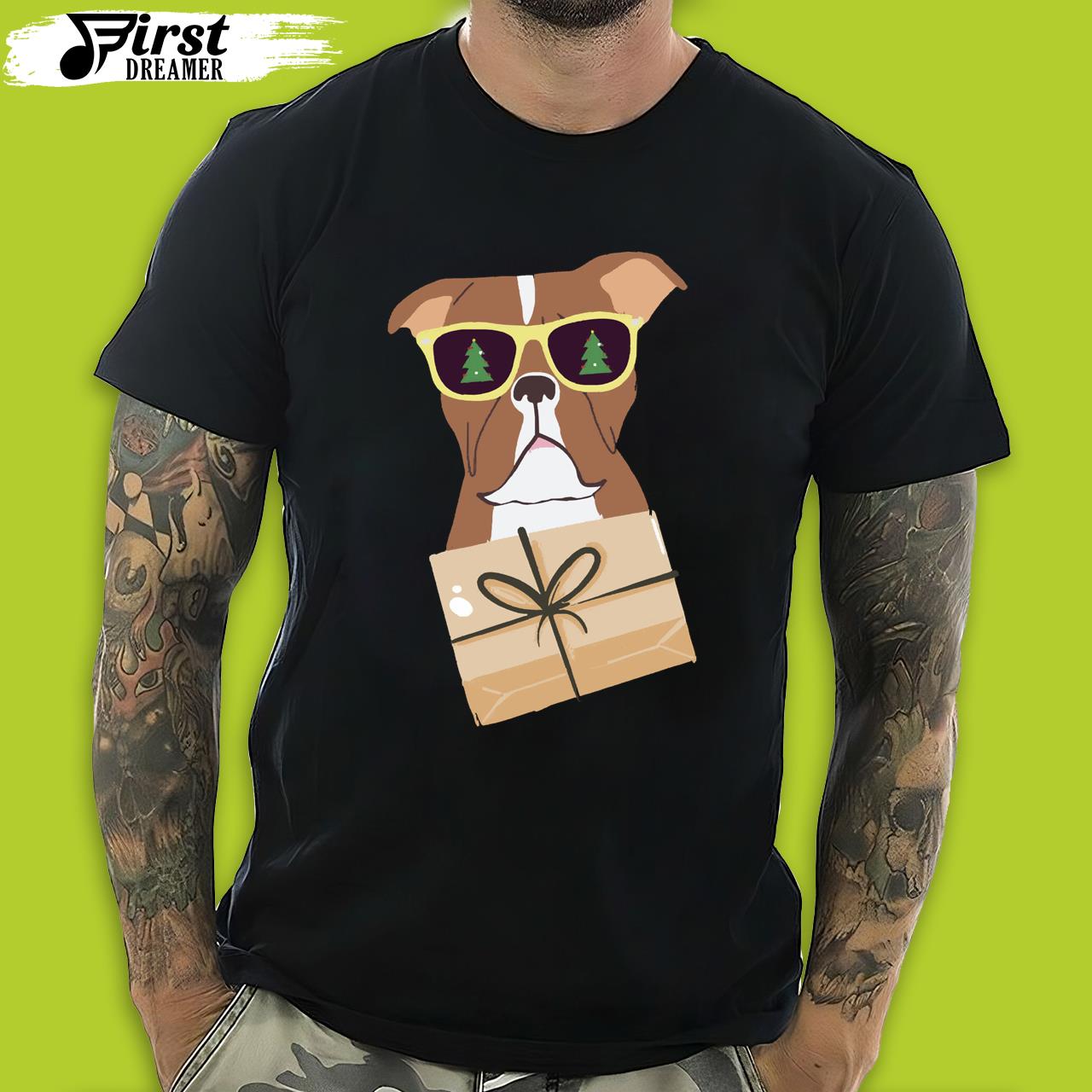 Boxer Dog Christmas Design Dog Christmas T-Shirt