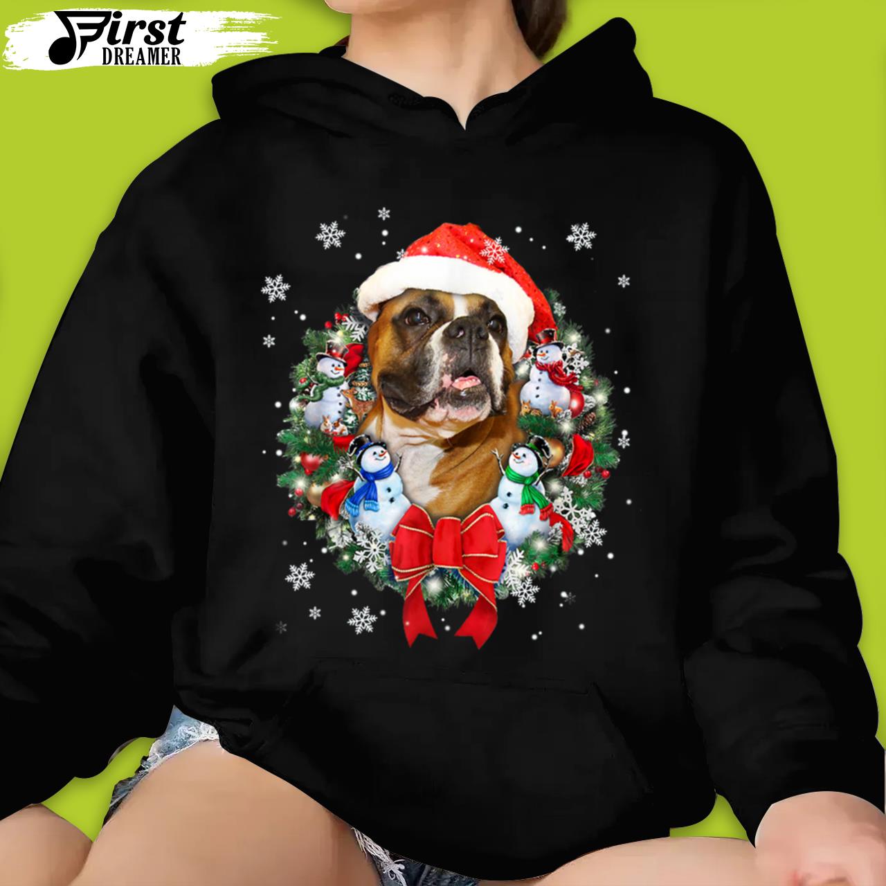 Boxer Dog Christmas Ornament Decoration Happy Holidays Season T-Shirt