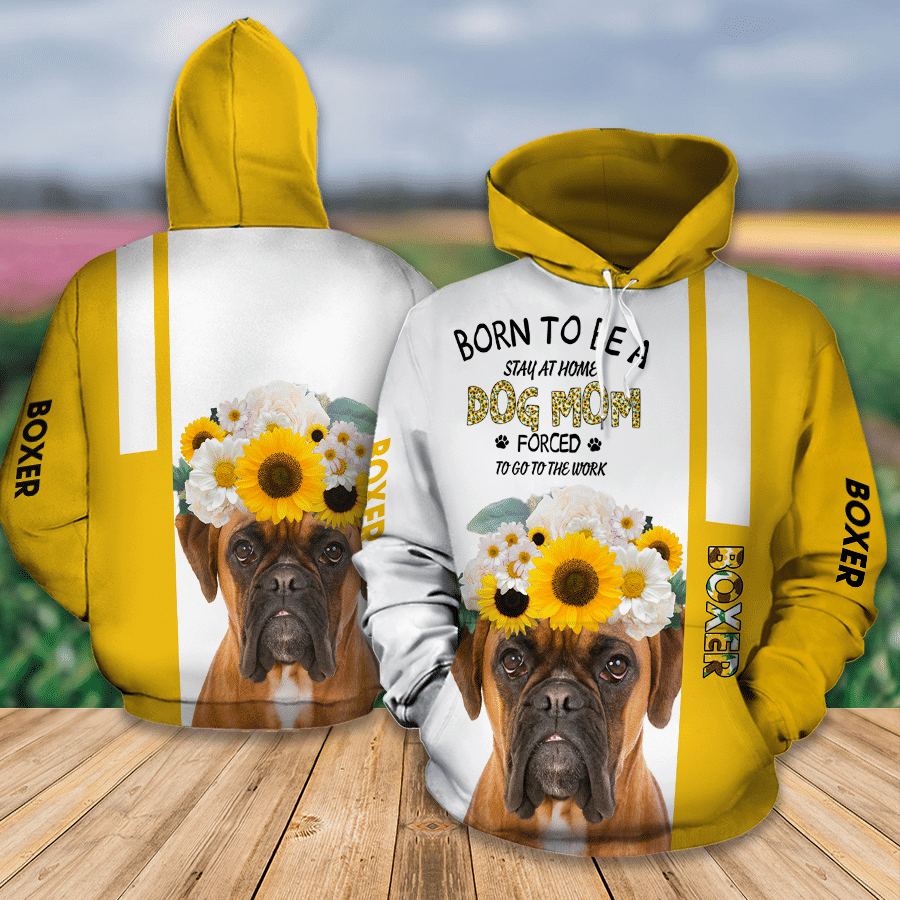 Boxer Sunflower Cute Unisex 3D Hoodie