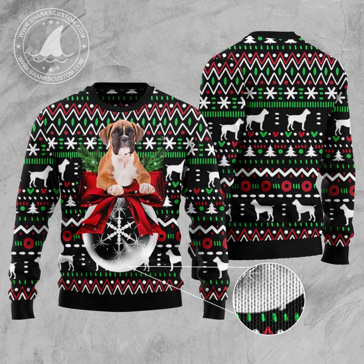 Boxer Xmas Ball D2809 Ugly Christmas Sweater- Best Christmas Gifts 2023