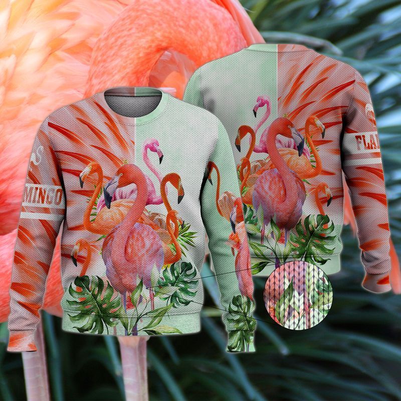 Bright Funny Flamingo Sassy Bird Ugly Christmas Sweater- Best Christmas Gifts 2023