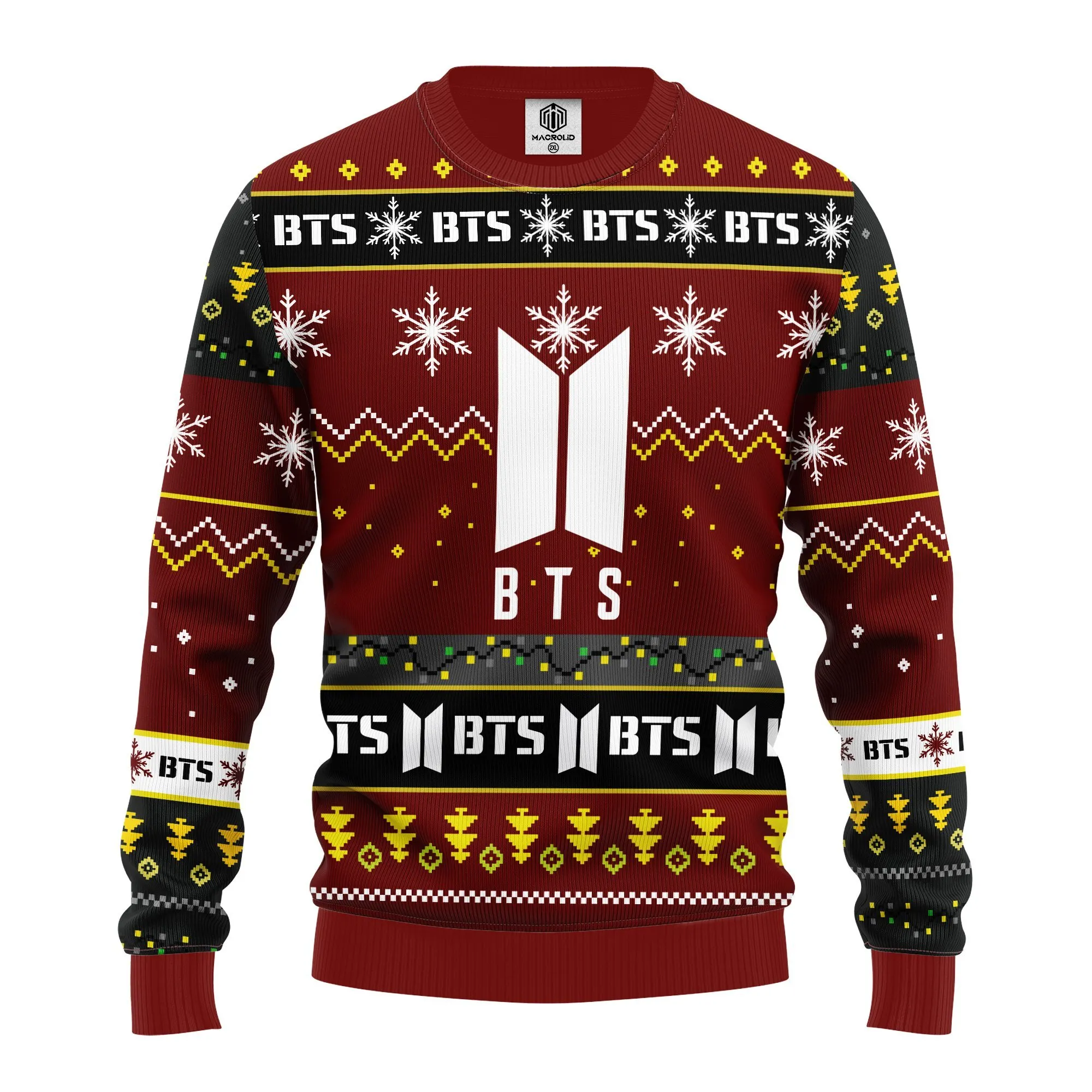 BTS Music Band Merry Xmas Gift, BTS Band Logo Ugly Christmas Sweater 332- Best Christmas Gifts 2023