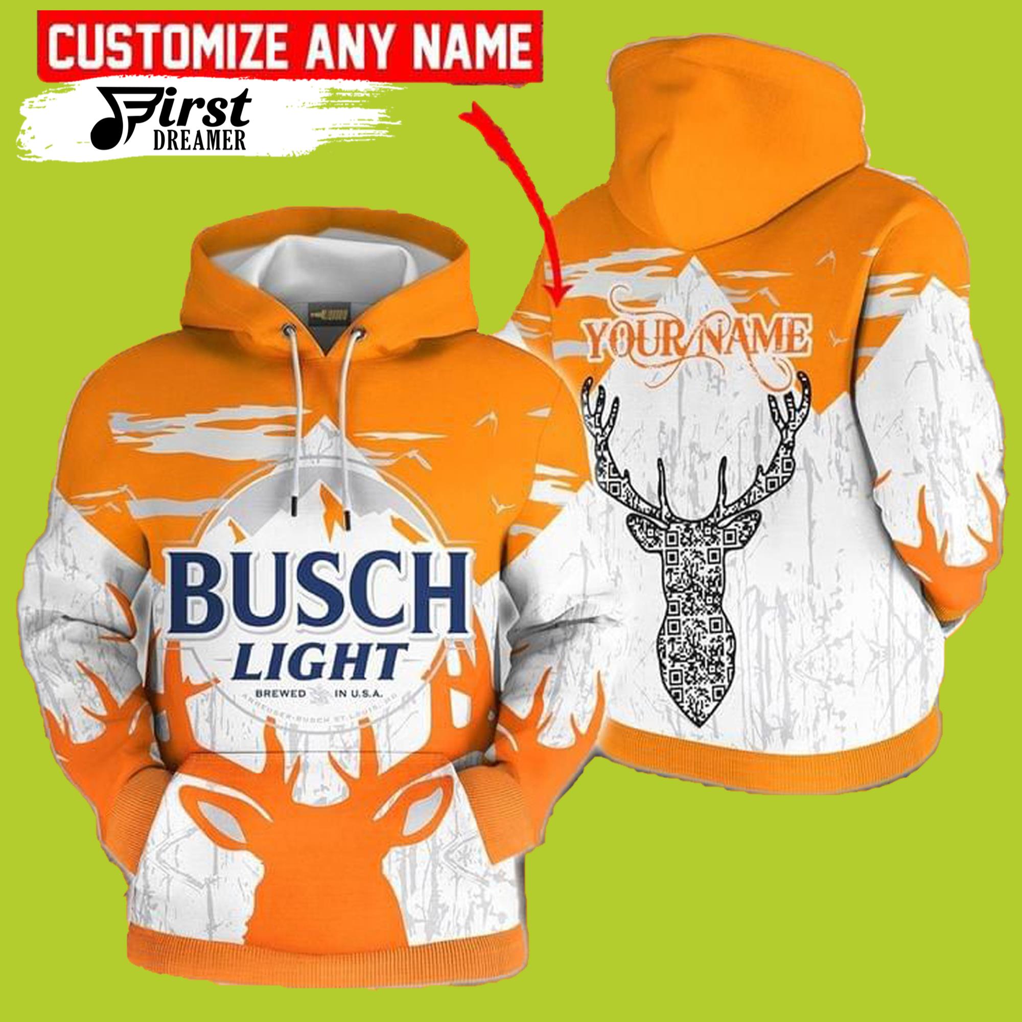 Busch Light Beer Hunter 3D Beer Hoodies