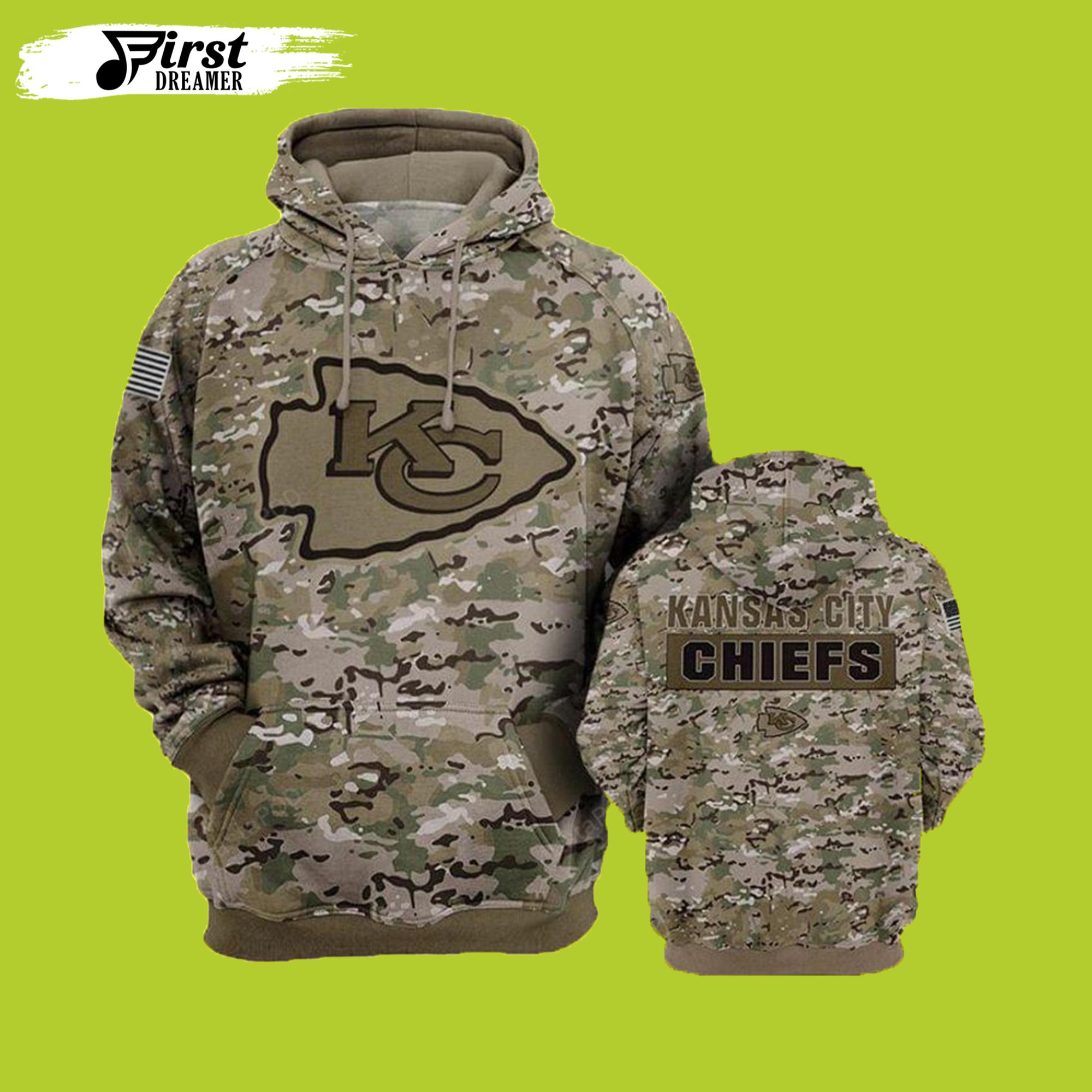 Camouflage Veteran Kansas City Chiefs Hoodie 3D