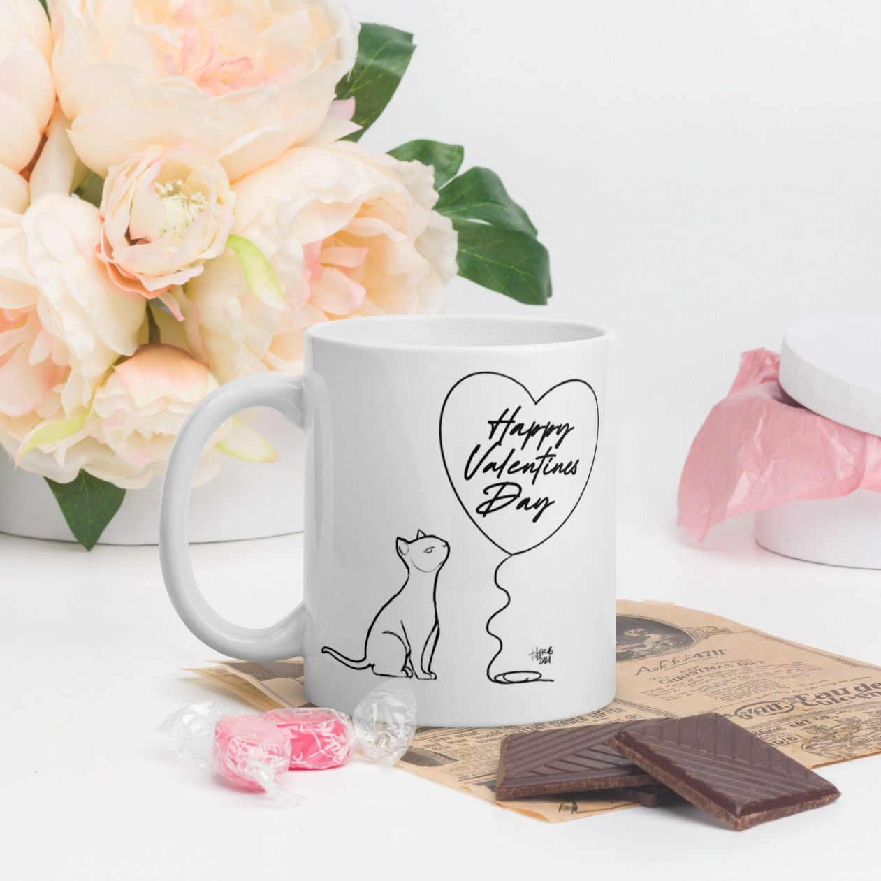 Cat Ceramic 11oz Valentines Day Gifts Mug