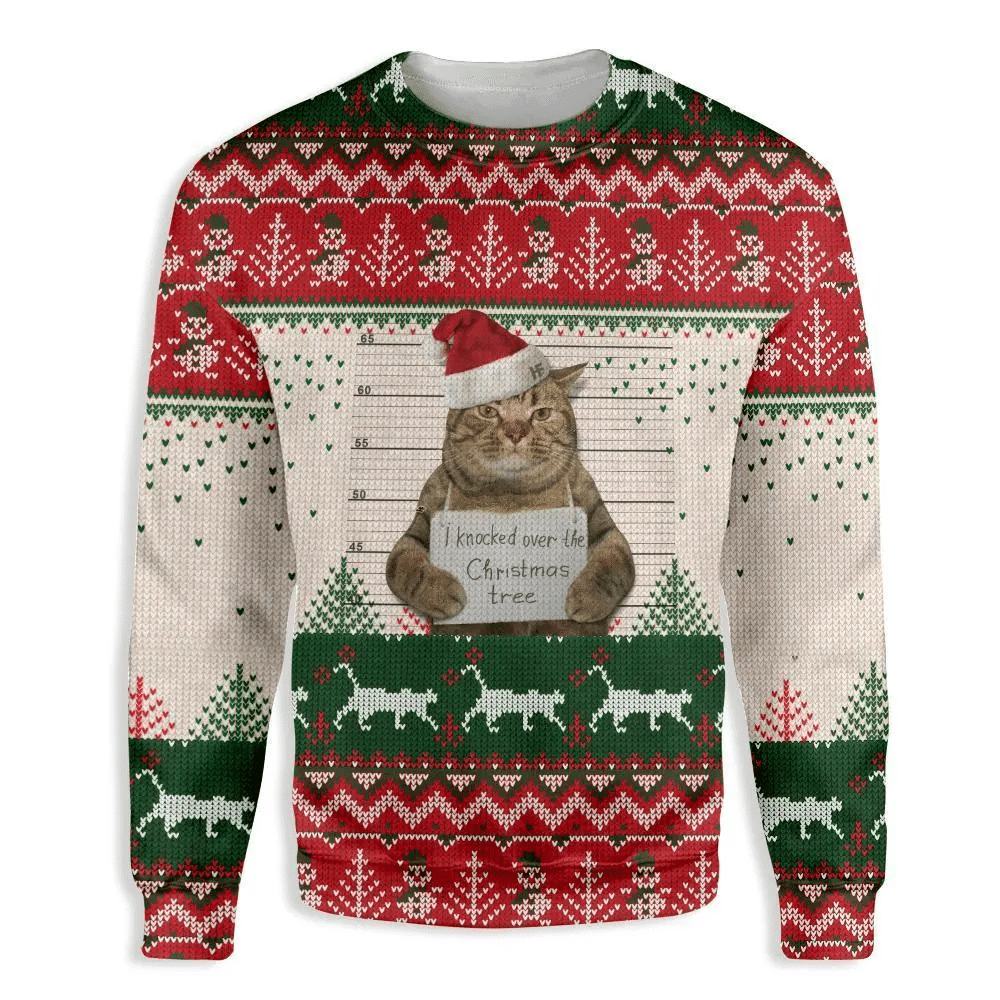 Cat Prisoner I Knocked Over The Tree Ugly Christmas Sweater – Best Christmas Gifts 2023