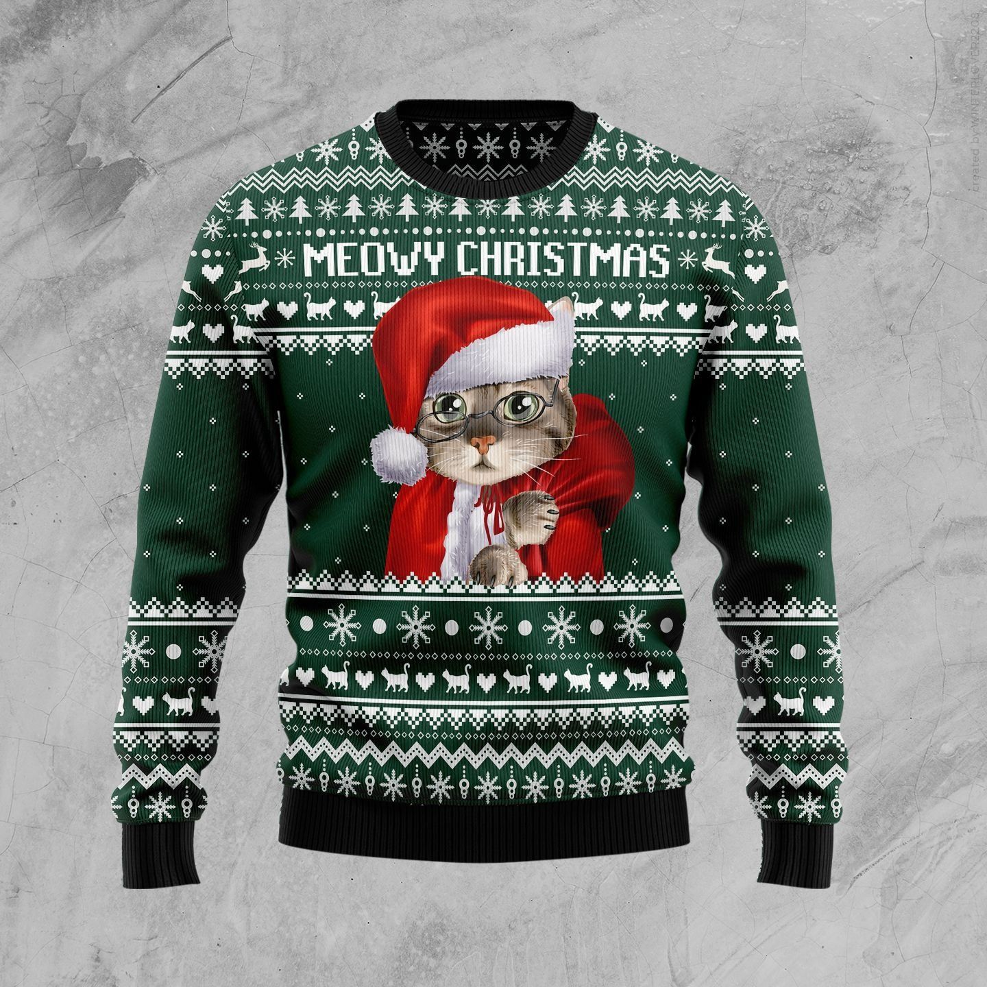 Cat Santa Christmas Ugly Christmas Sweater|Crewneck Sweatshirts For Men & Women|Merry Christmas- Best Christmas Gifts 2023