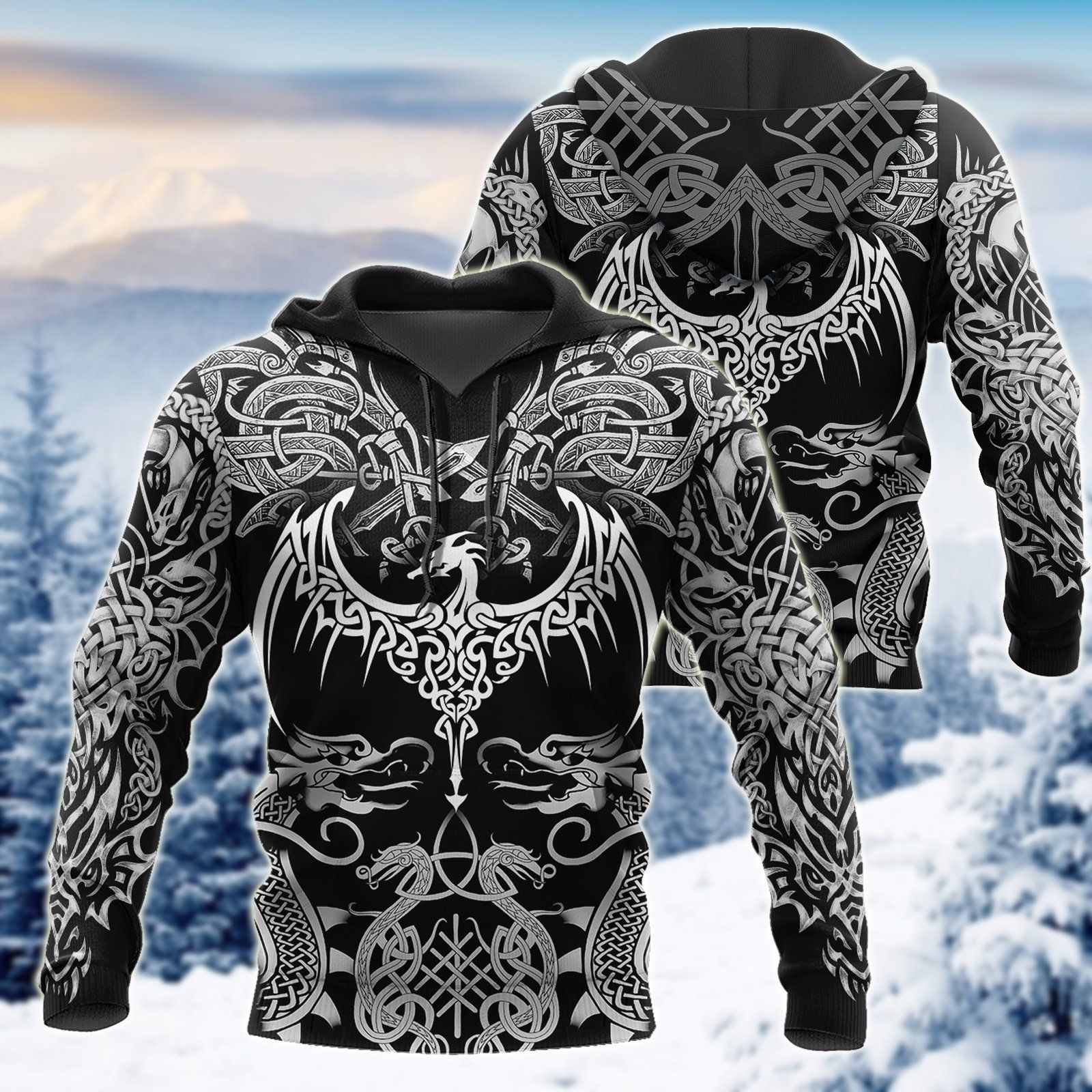 Celtic Dragon Tattoo Art 3D Hoodie