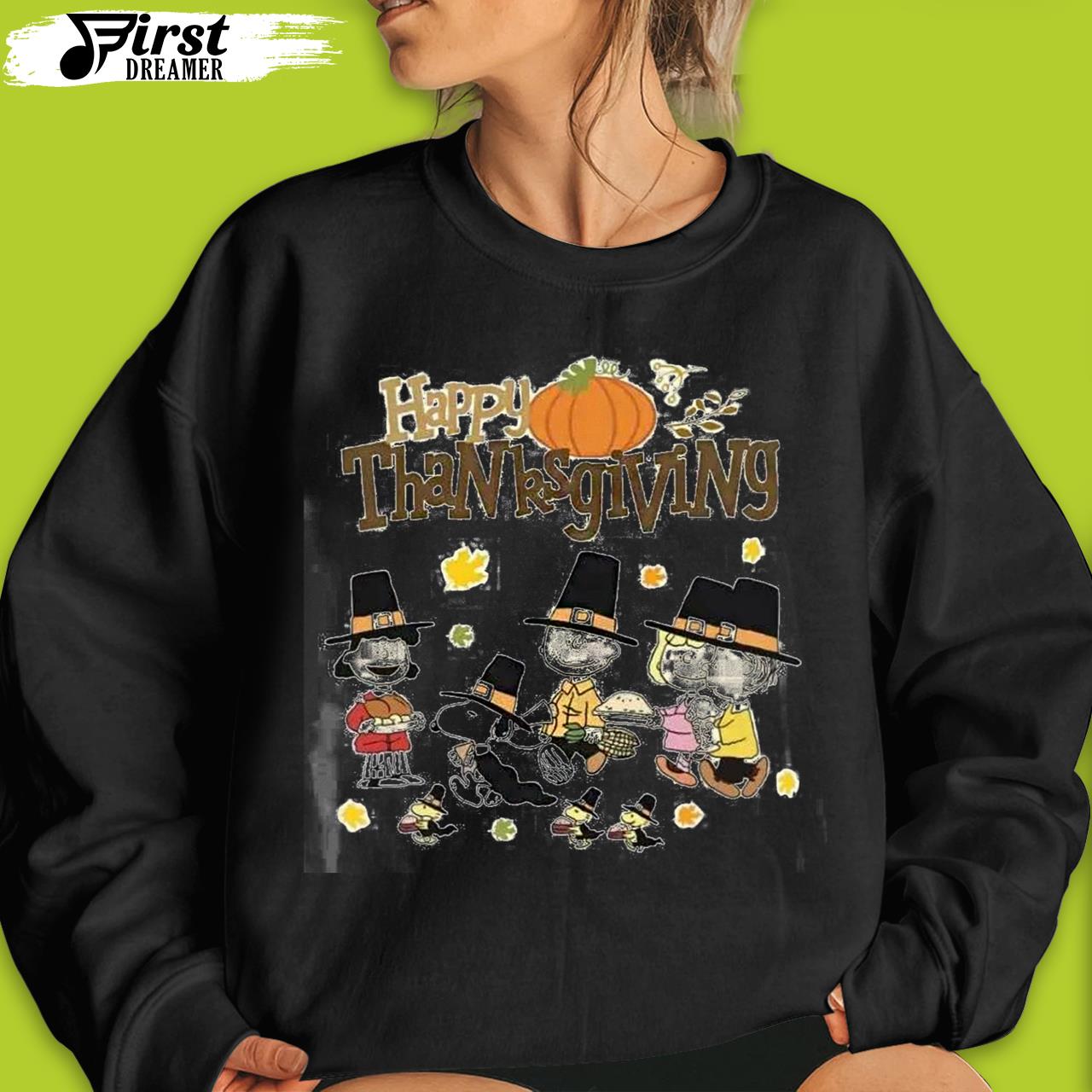 Charlie Brown Snoopy Pumpkin With Friends Peanuts Thanksgiving Shirt