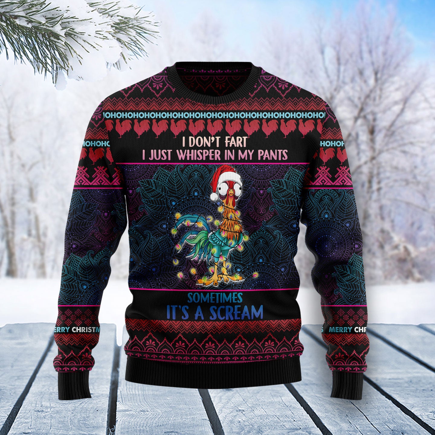 Chicken Funny Christmas T2610 Ugly Christmas Sweater- Best Christmas Gifts 2023