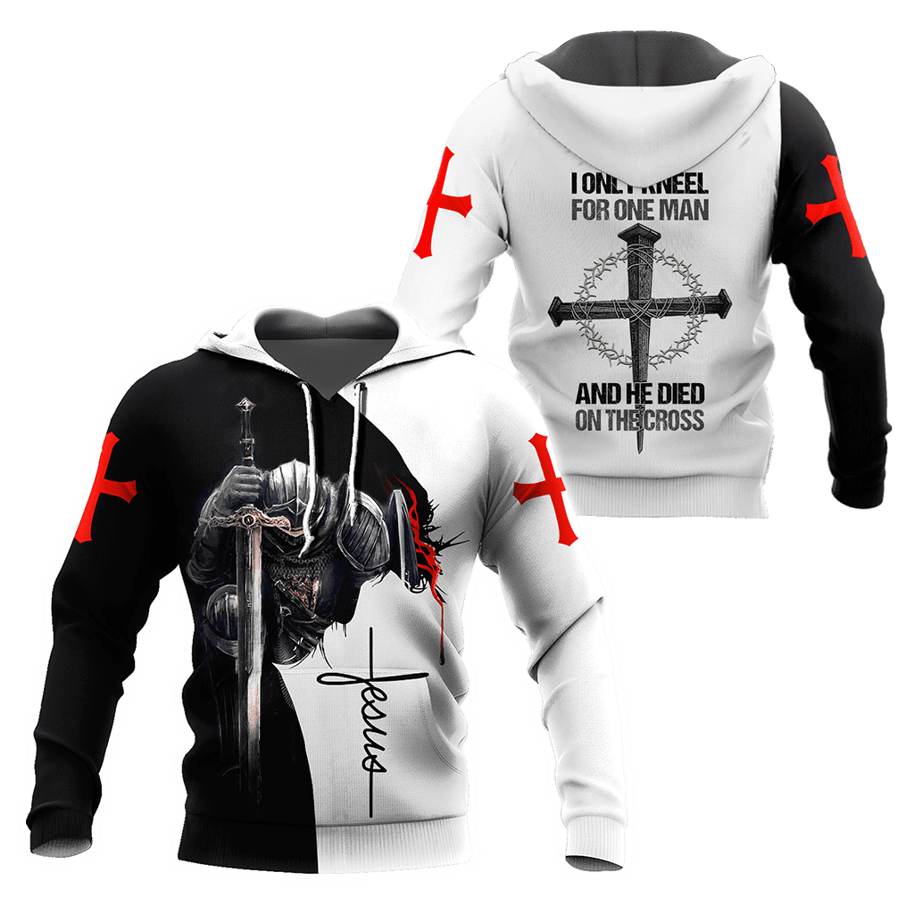 Christian Jesus I Only Kneel For One Man And He Died On The Cross 3D Hoodie