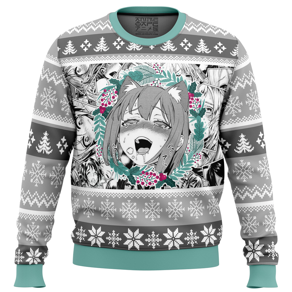 Christmas Anime Ahegao Ugly Christmas Sweater- Best Christmas Gifts 2023