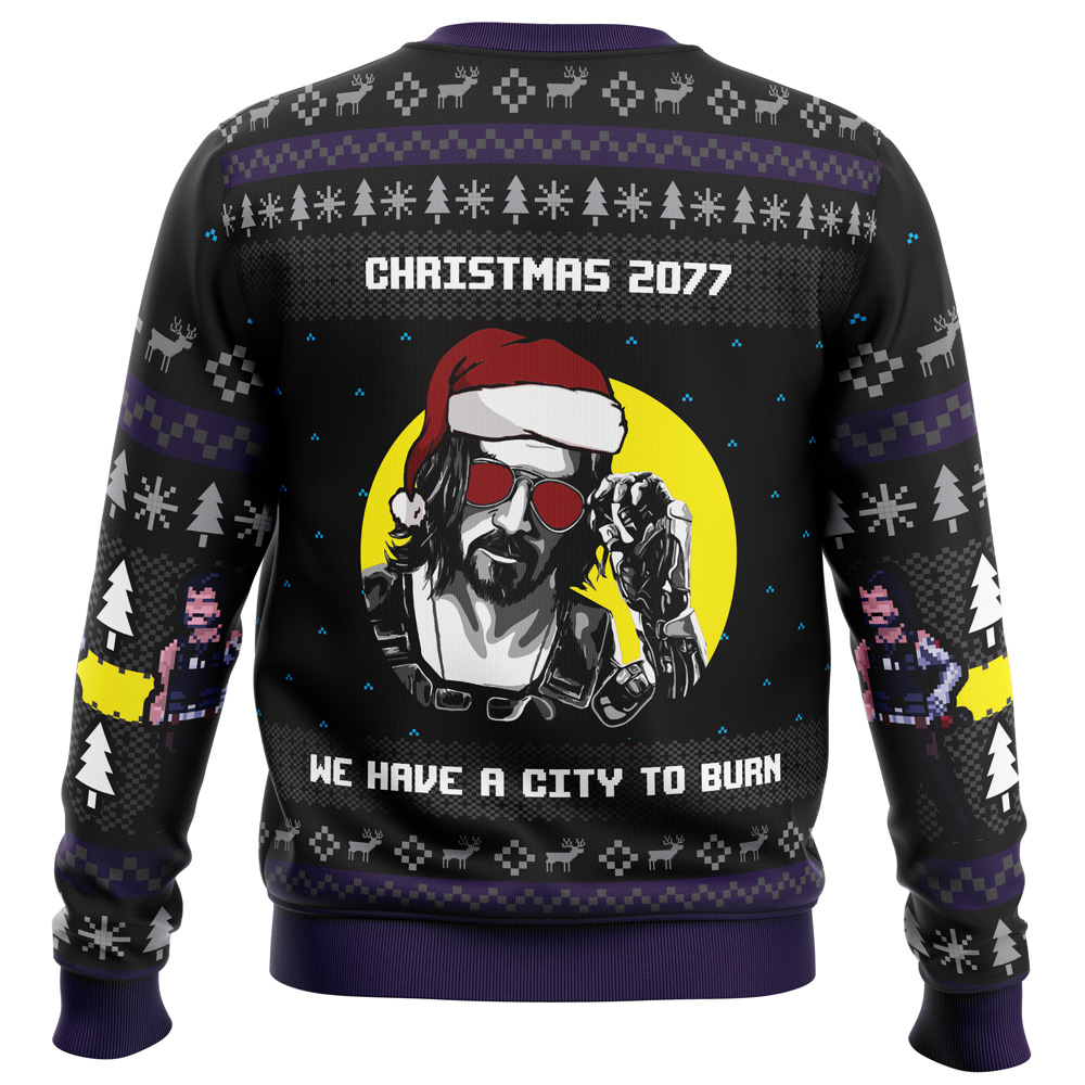 Christmas Cyberpunk 2077 Ugly Christmas Sweater- Best Christmas Gifts 2023