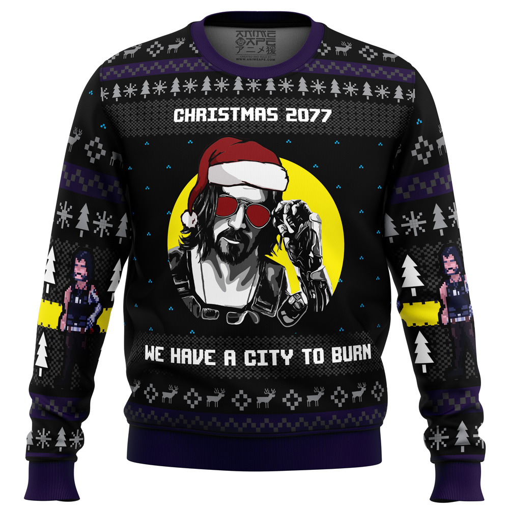 Christmas Cyberpunk 2077 Ugly Christmas Sweater- Best Christmas Gifts 2023