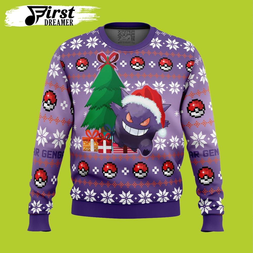 Christmas Gengar Pokemon Ugly Christmas Sweater – The First Dreamer Store- Best Christmas Gifts 2023