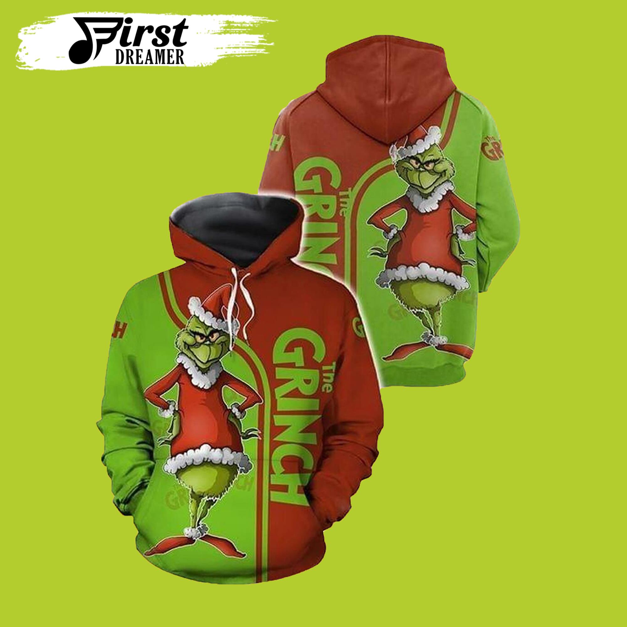 Christmas Grinch Xmas Funny Grinch 3D Hoodie