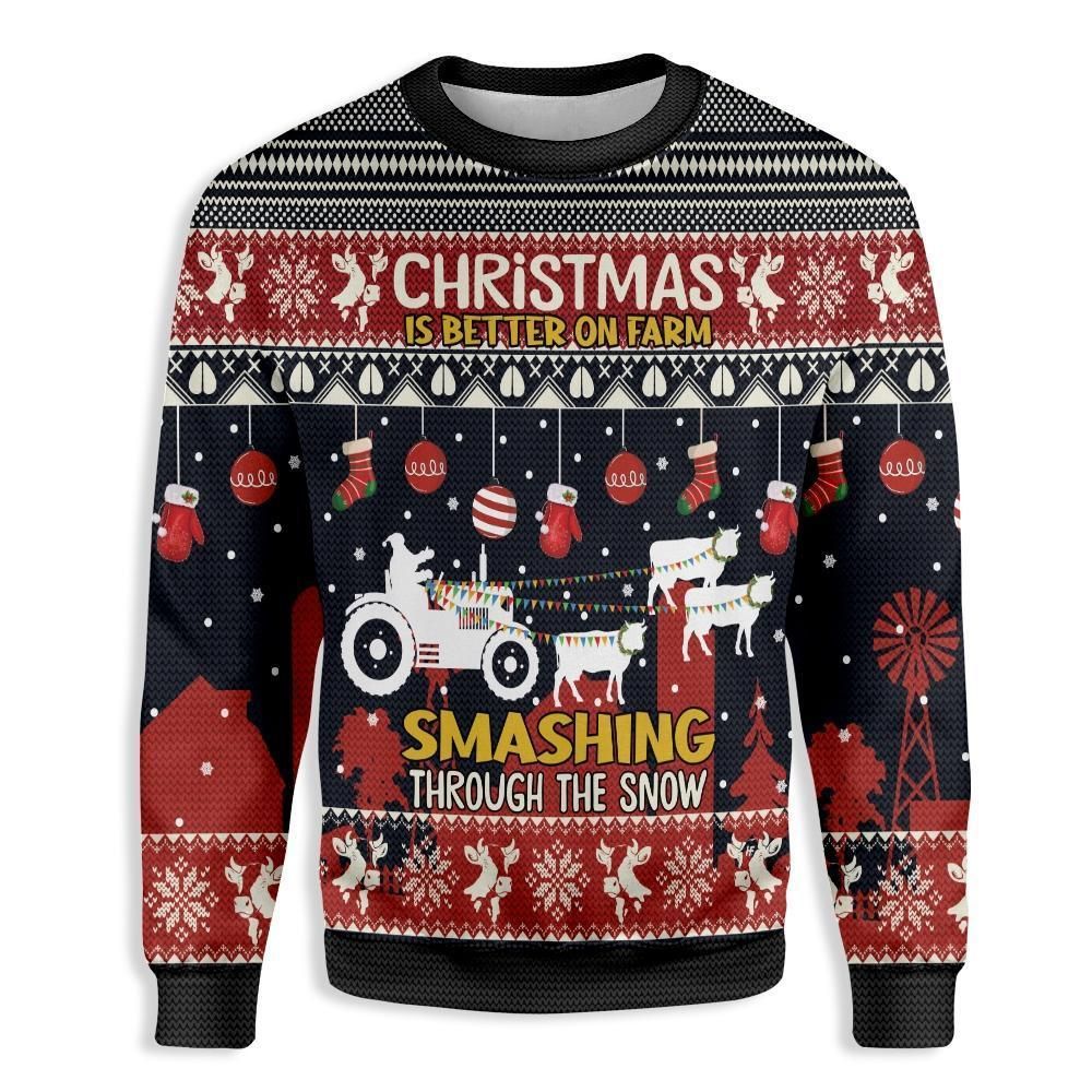 Christmas Is Better On Farm Ugly Christmas Sweater – Best Christmas Gifts 2023