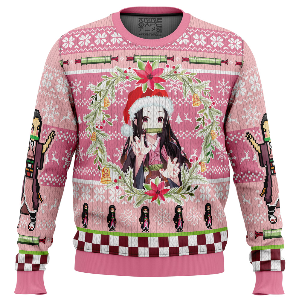 Christmas Nezuko Kamado Demon Slayer Ugly Christmas Sweater- Best Christmas Gifts 2023