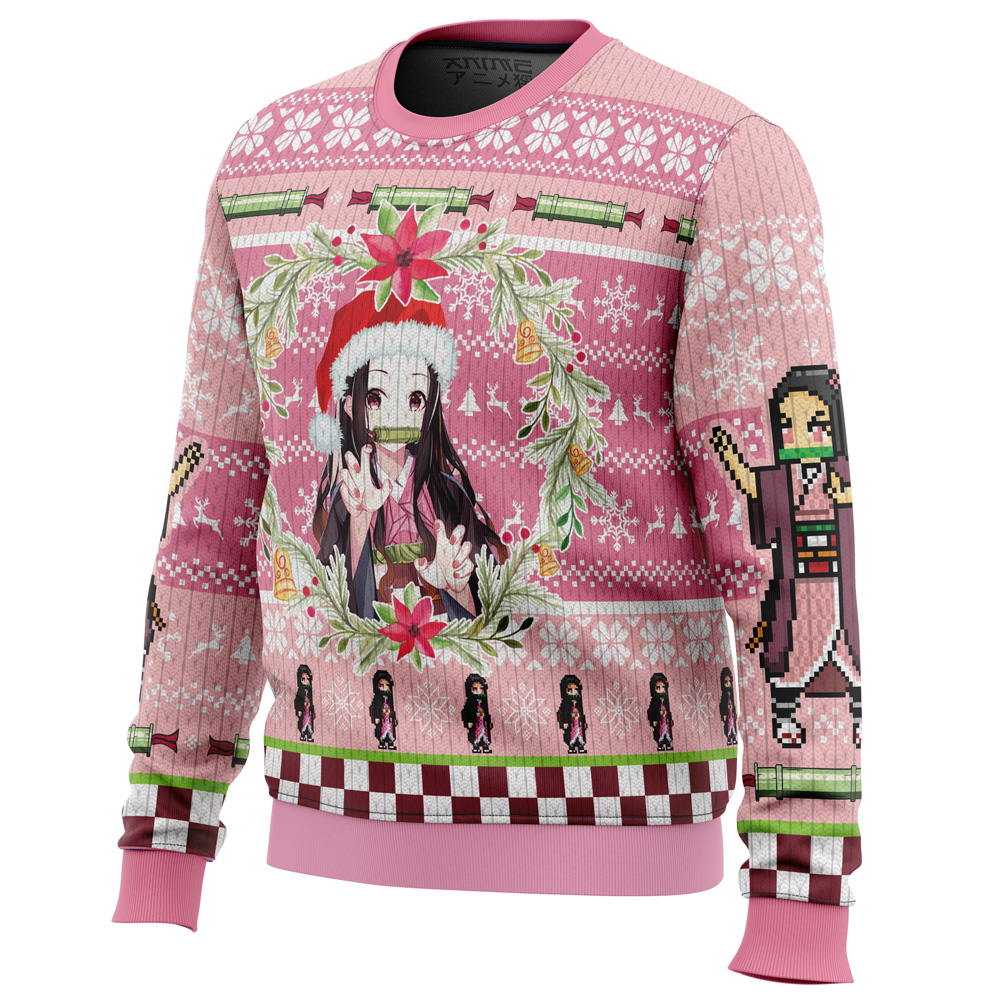 Christmas Nezuko Kamado Demon Slayer Ugly Christmas Sweater- Best Christmas Gifts 2023