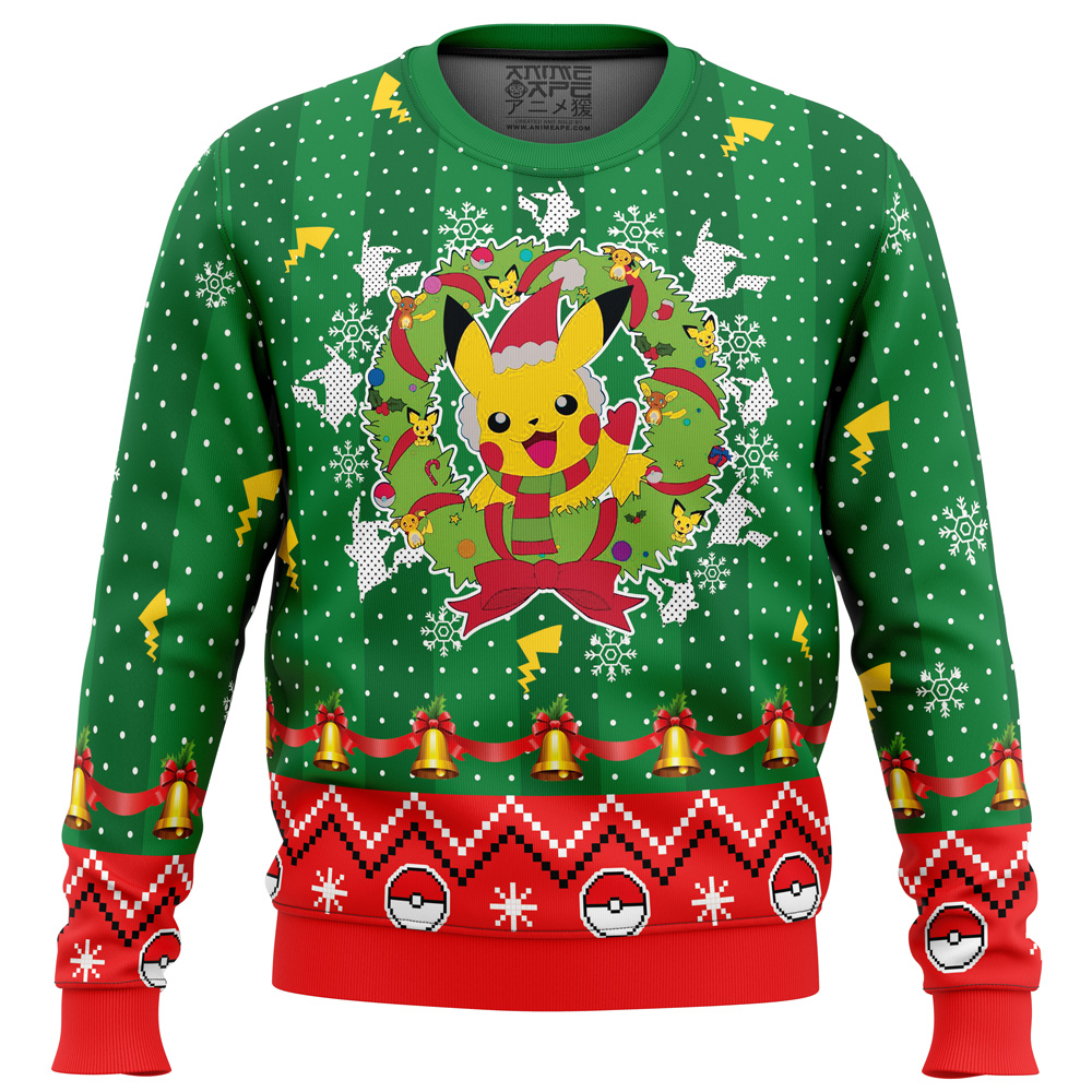 Christmas Pikachu Pokemon Ugly Christmas Sweater- Best Christmas Gifts 2023