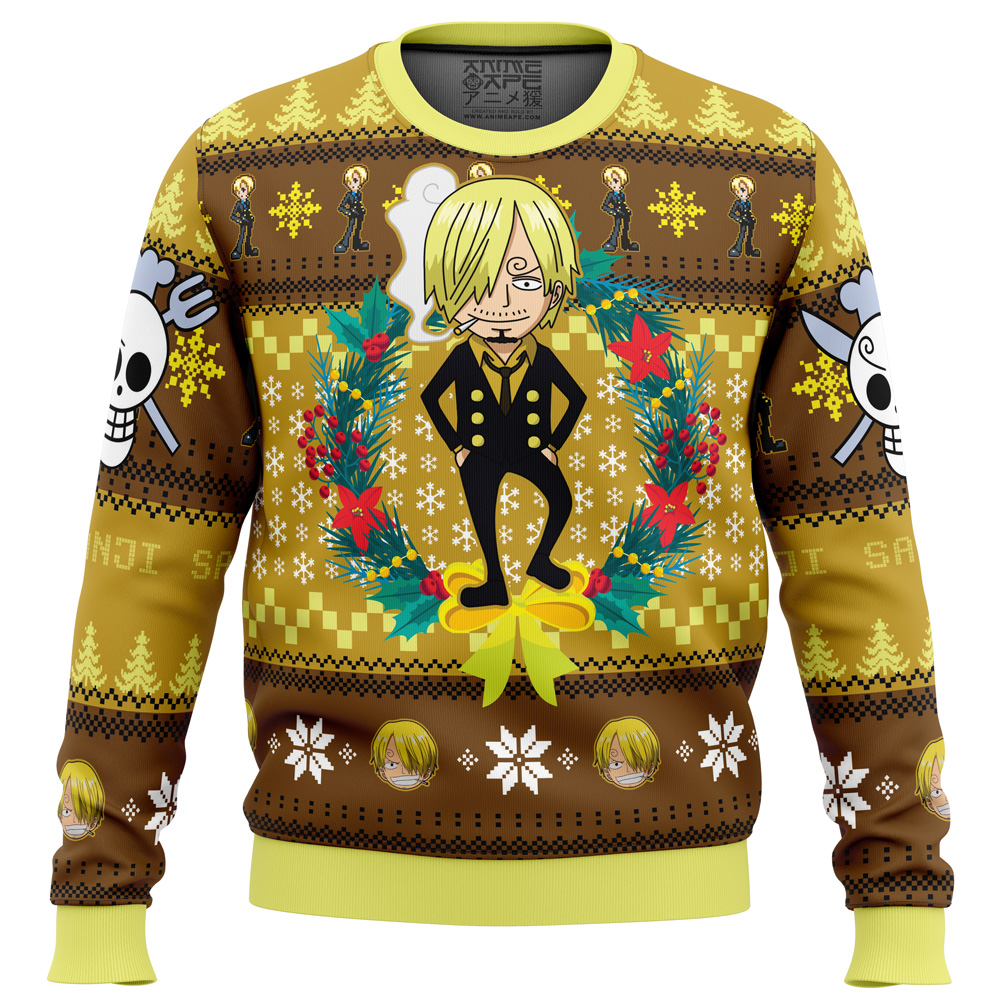 Christmas Sanji One Piece Ugly Christmas Sweater- Best Christmas Gifts 2023