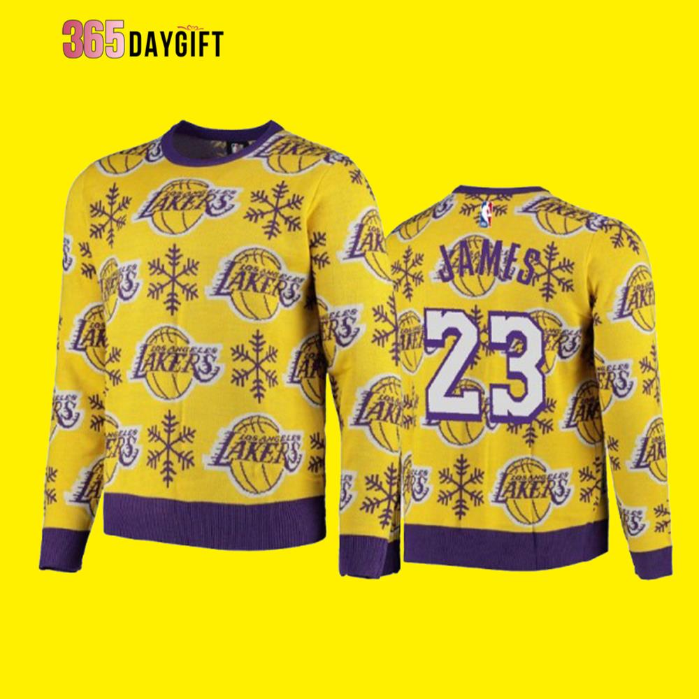 Christmas Snowflake Los Angeles Lakers Ugly Christmas Sweater- Best Christmas Gifts 2023