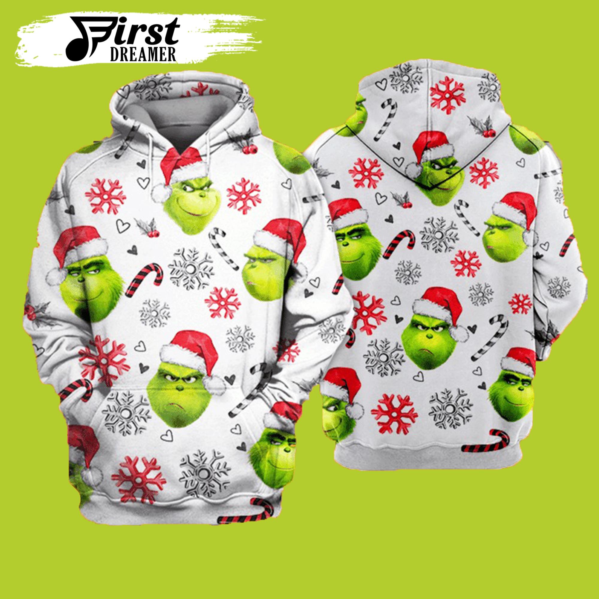 Christmas The Grinch 3D Hoodie Pullover Printed Over