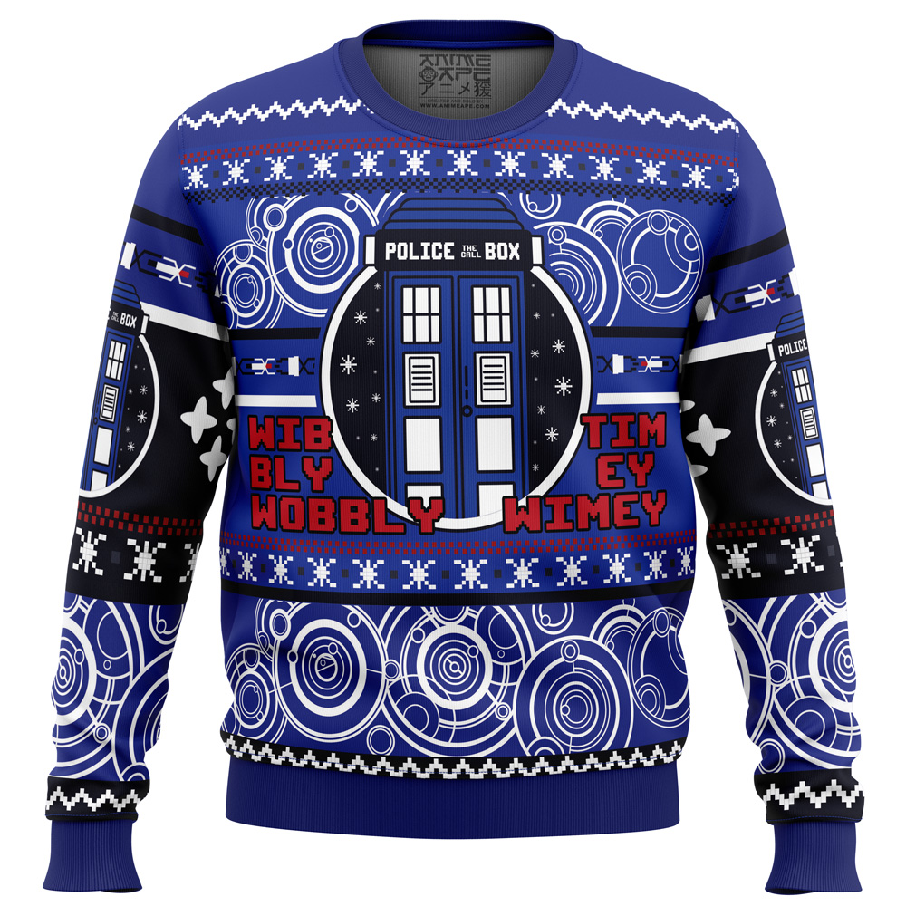 Christmas Through Time And Space Doctor Who Ugly Christmas Sweater- Best Christmas Gifts 2023