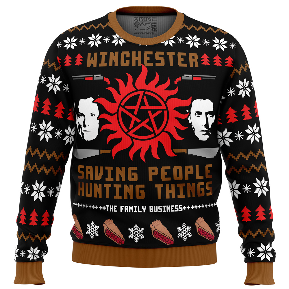 Christmas with the Winchesters Supernatural Ugly Christmas Sweater- Best Christmas Gifts 2023