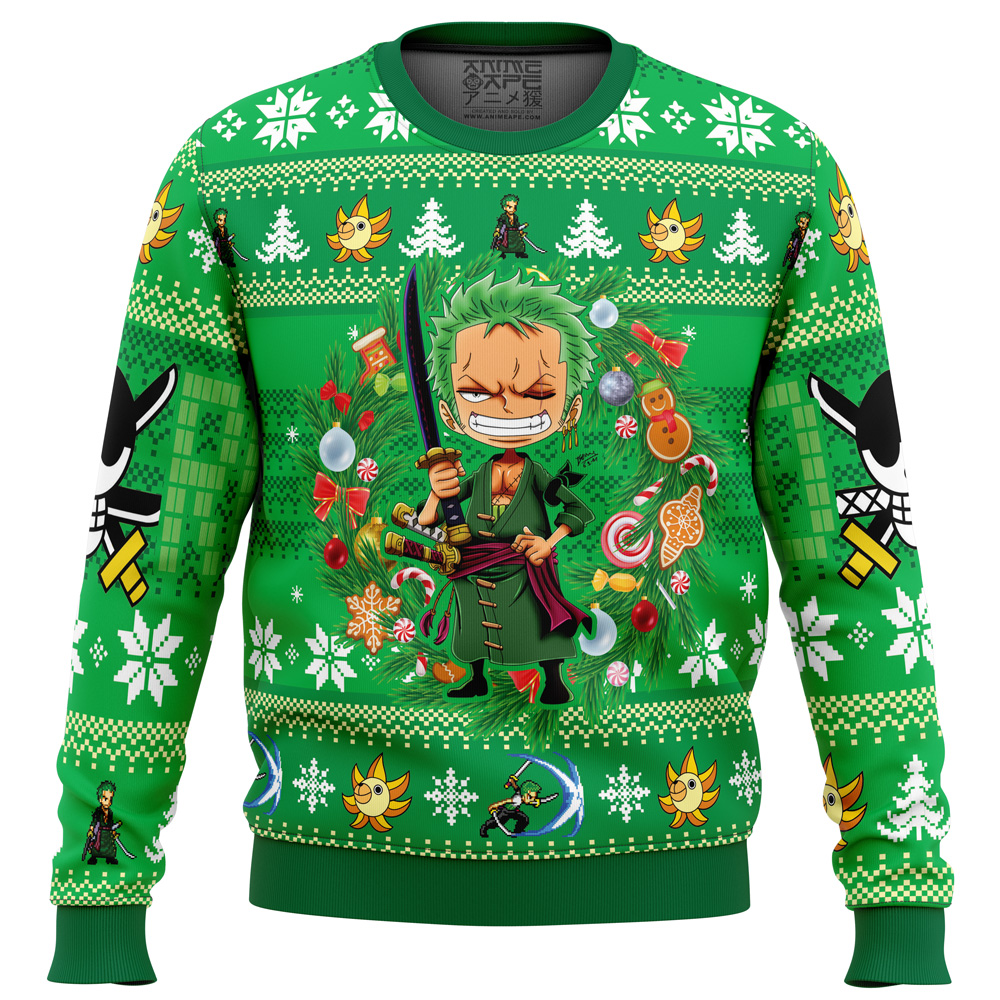 Christmas Zoro One Piece Ugly Christmas Sweater- Best Christmas Gifts 2023