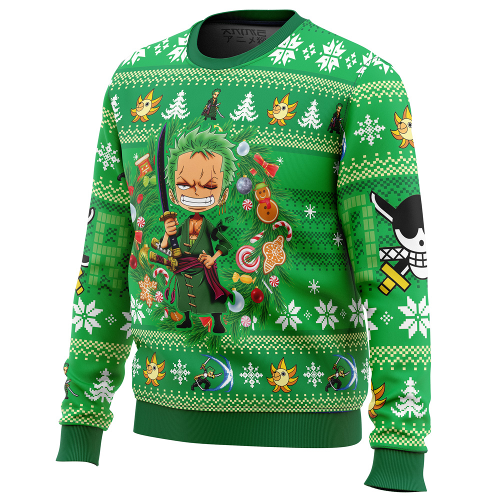 Christmas Zoro One Piece Ugly Christmas Sweater- Best Christmas Gifts 2023