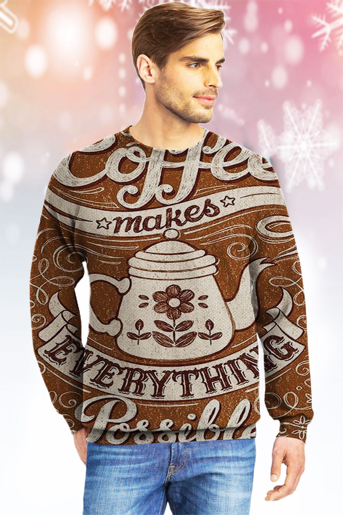 Coffee KVH Ugly Christmas Sweater|Crewneck Sweatshirts For Men & Women|Merry Christmas- Best Christmas Gifts 2023