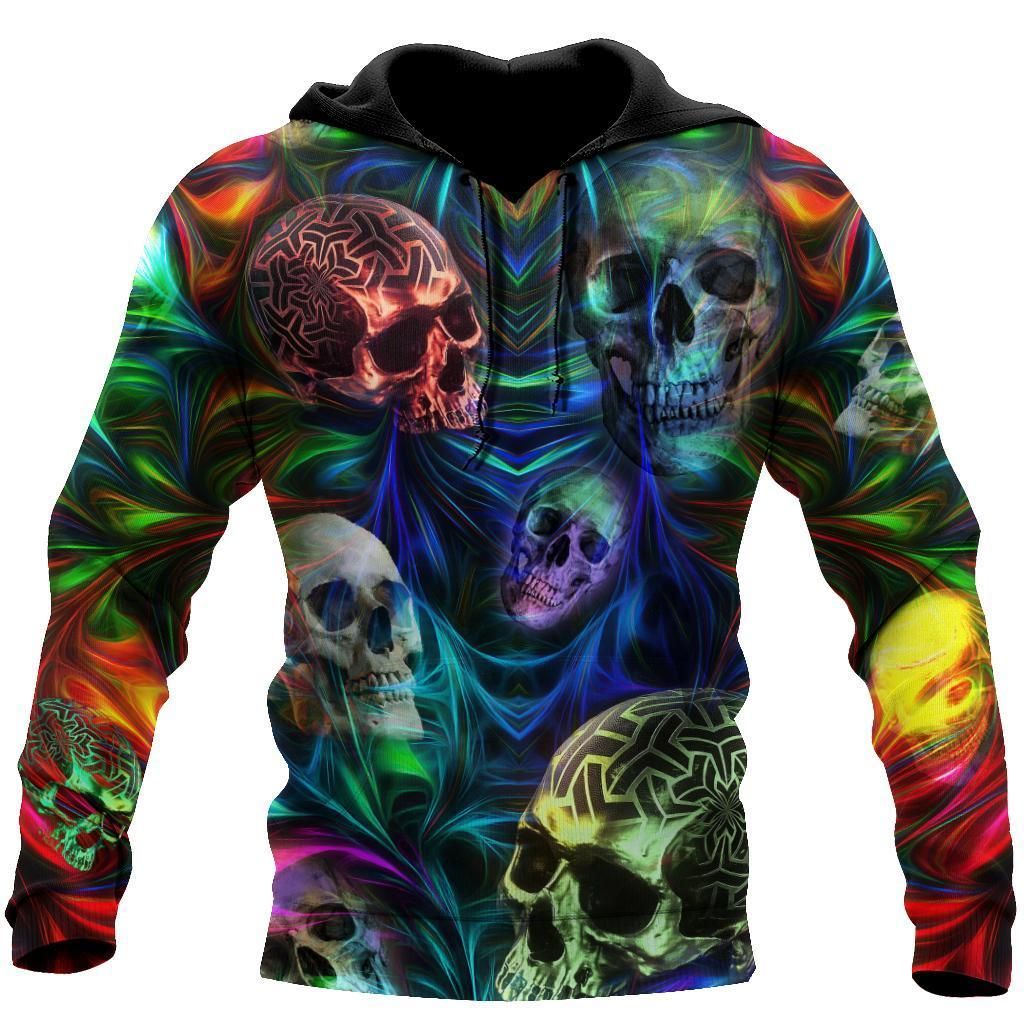 Colorful Skulls Art 3D Hoodie