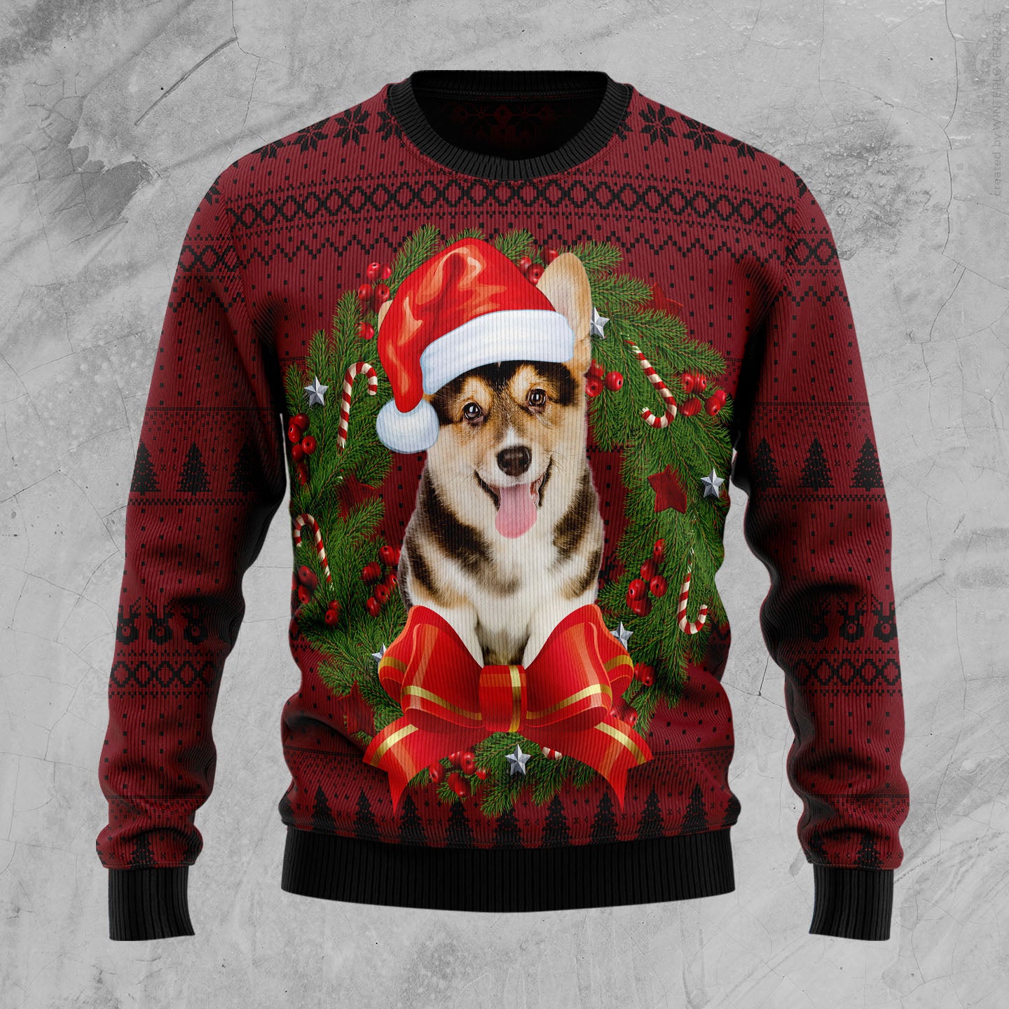 Corgi Wreath D2610 Ugly Christmas Sweater- Best Christmas Gifts 2023