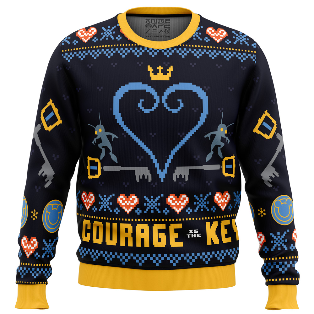 Courage is the Key Kingdom Hearts Ugly Christmas Sweater- Best Christmas Gifts 2023