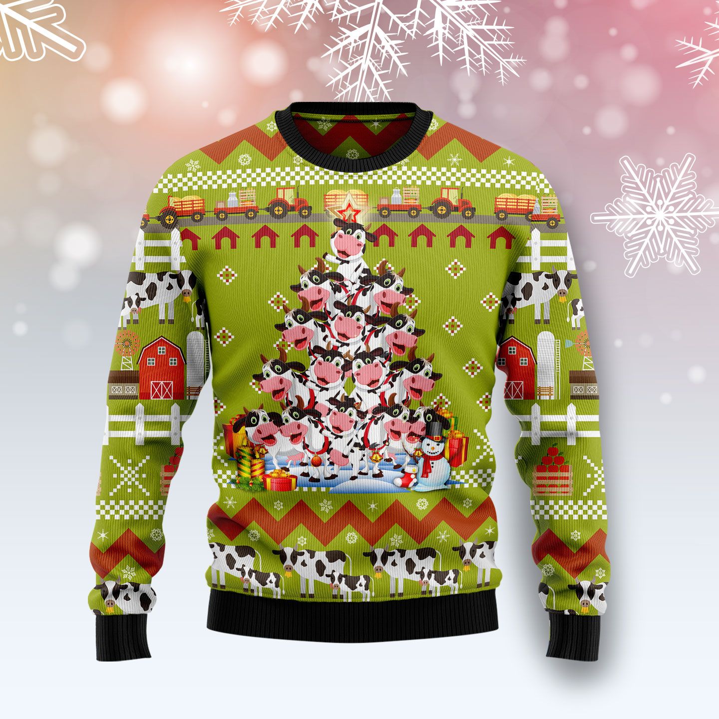 Cow Pine Tree Christmas T299 Ugly Christmas Sweater- Best Christmas Gifts 2023